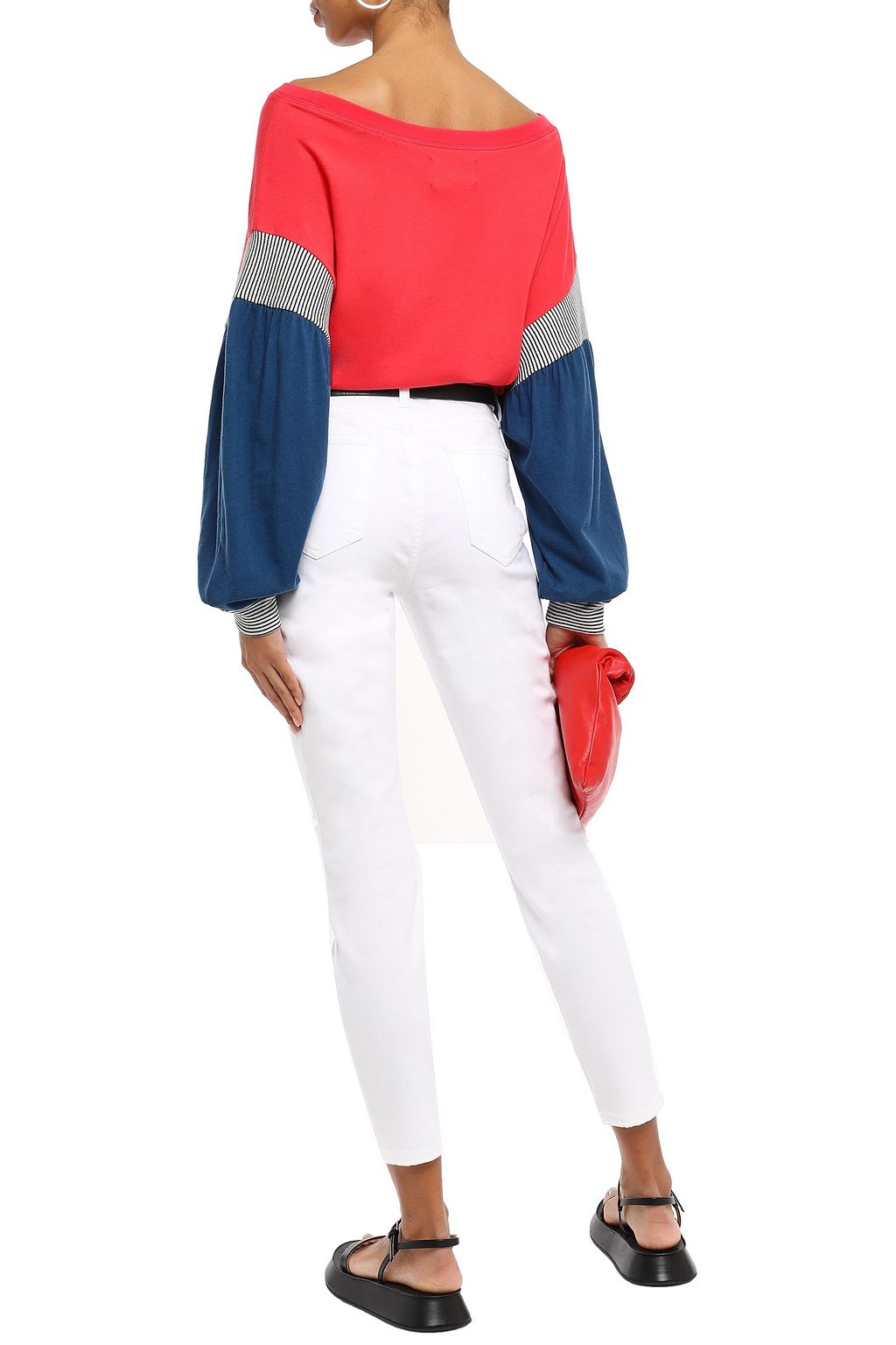 CURRENT/ELLIOTT Distressed high-rise skinny jeans