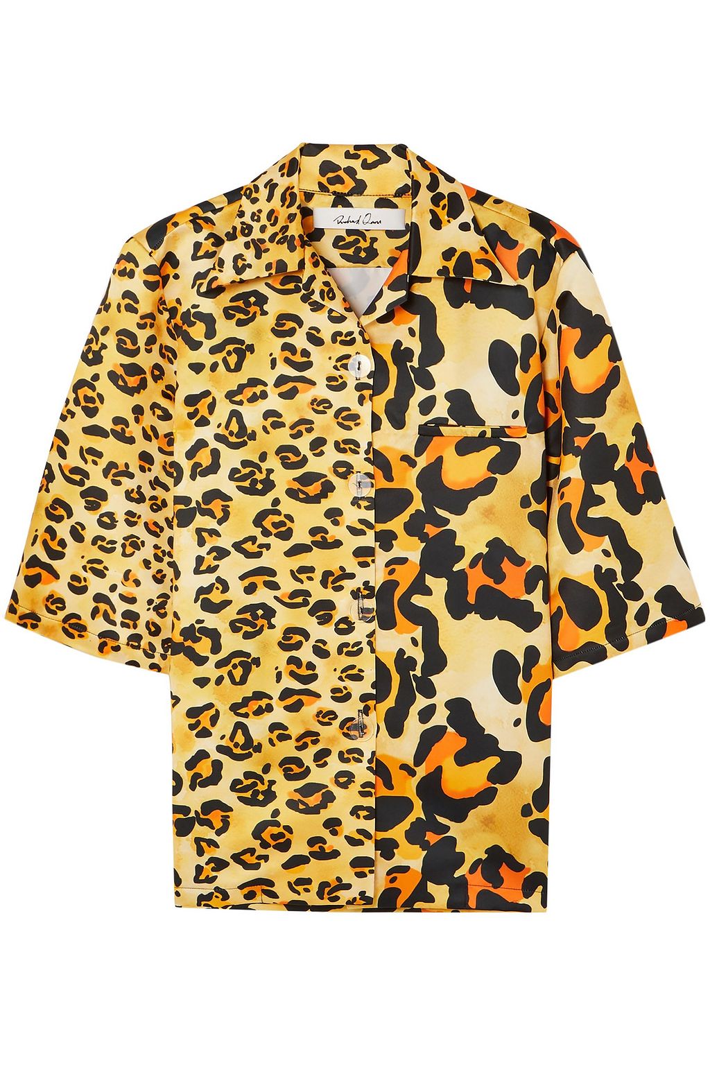 satin leopard print top