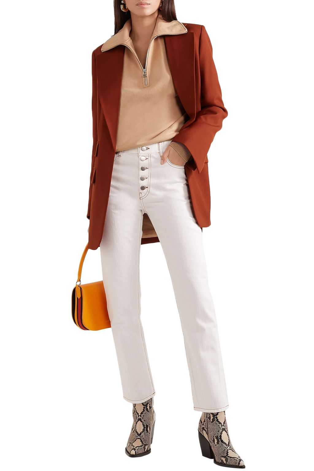 JOSEPH Den cropped high-rise straight-leg jeans