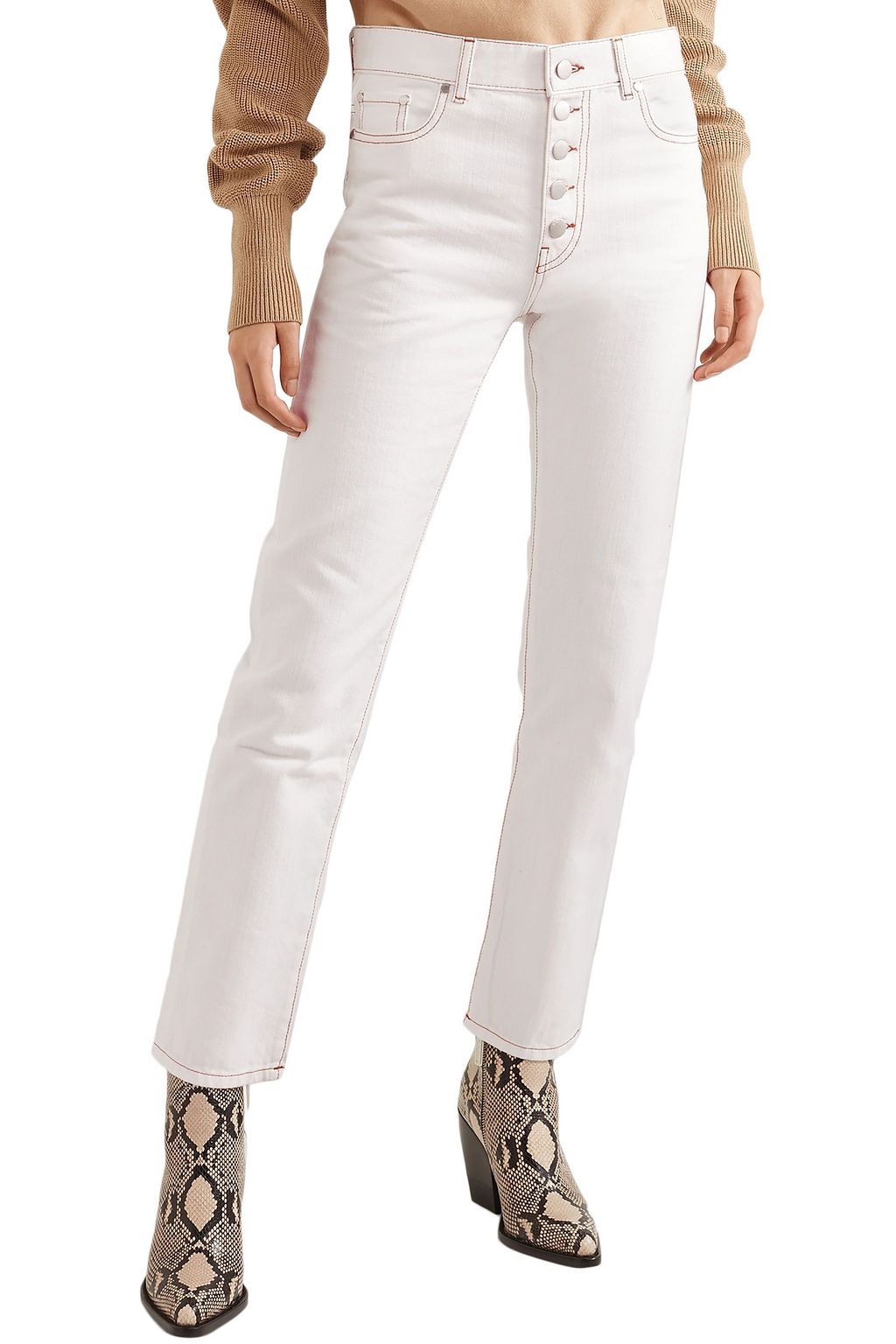 JOSEPH Den cropped high-rise straight-leg jeans