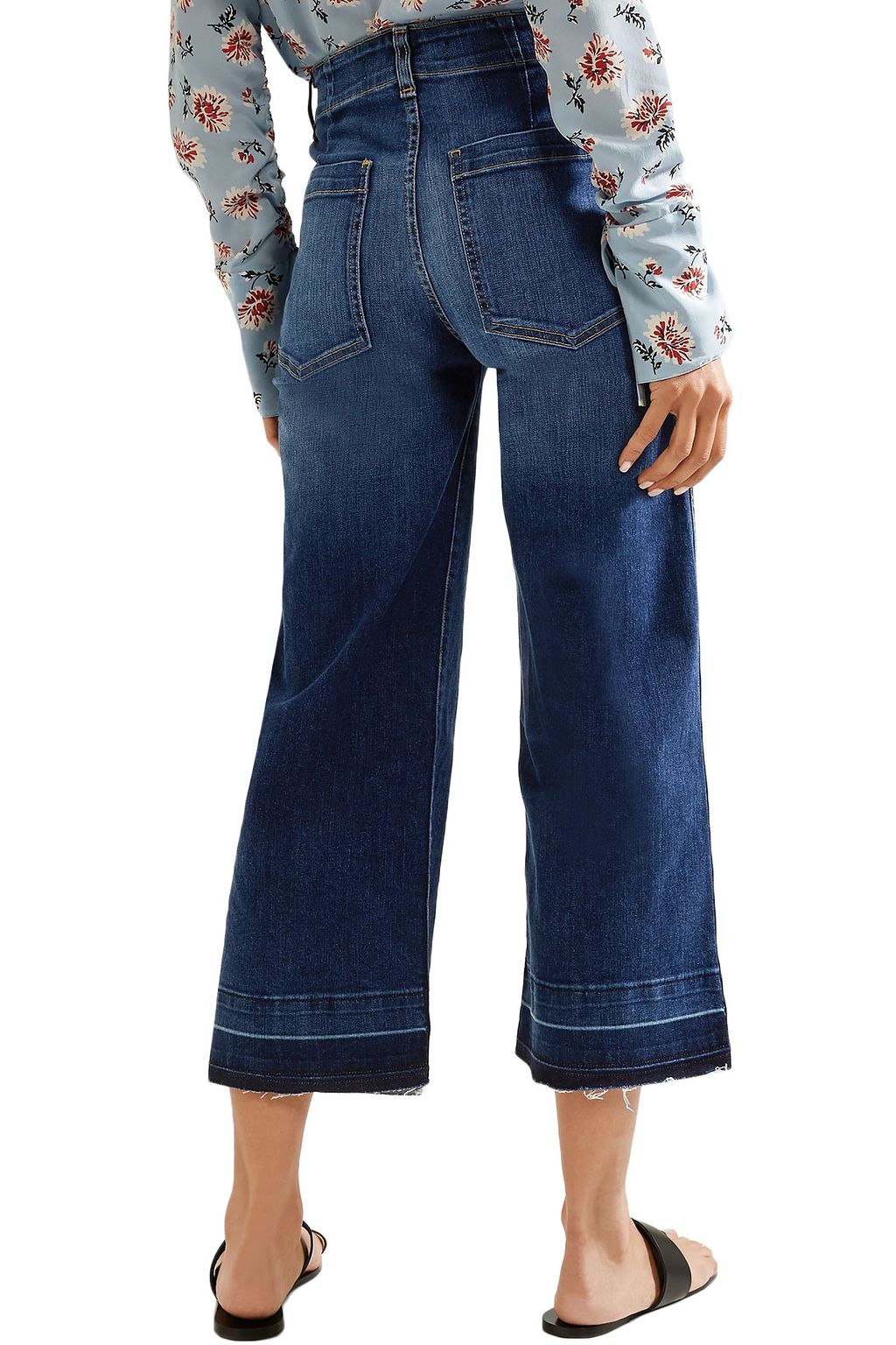 VERONICA BEARD Lou cropped high-rise wide-leg jeans