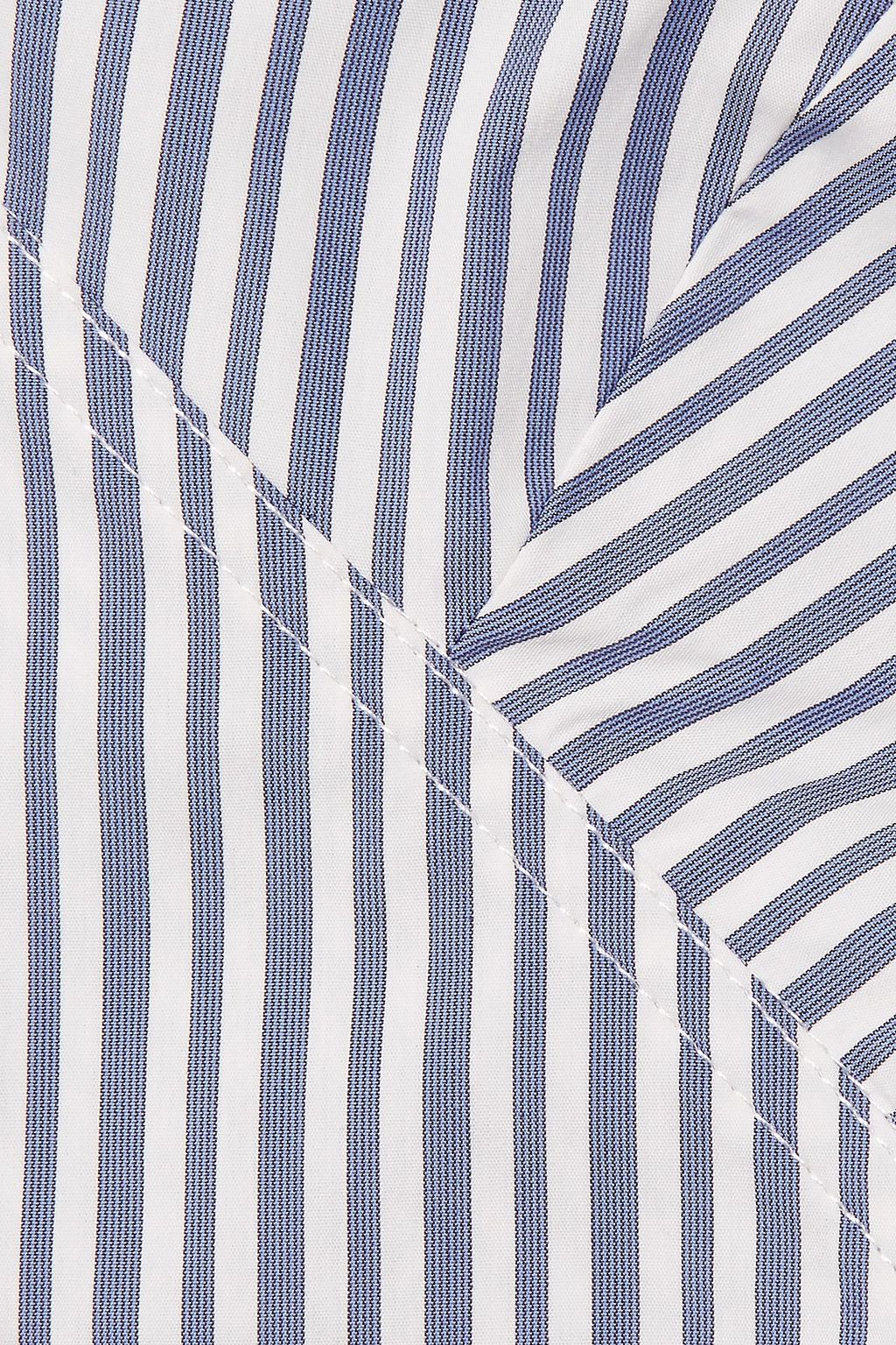DEVEAUX Lea cropped striped cotton-poplin top