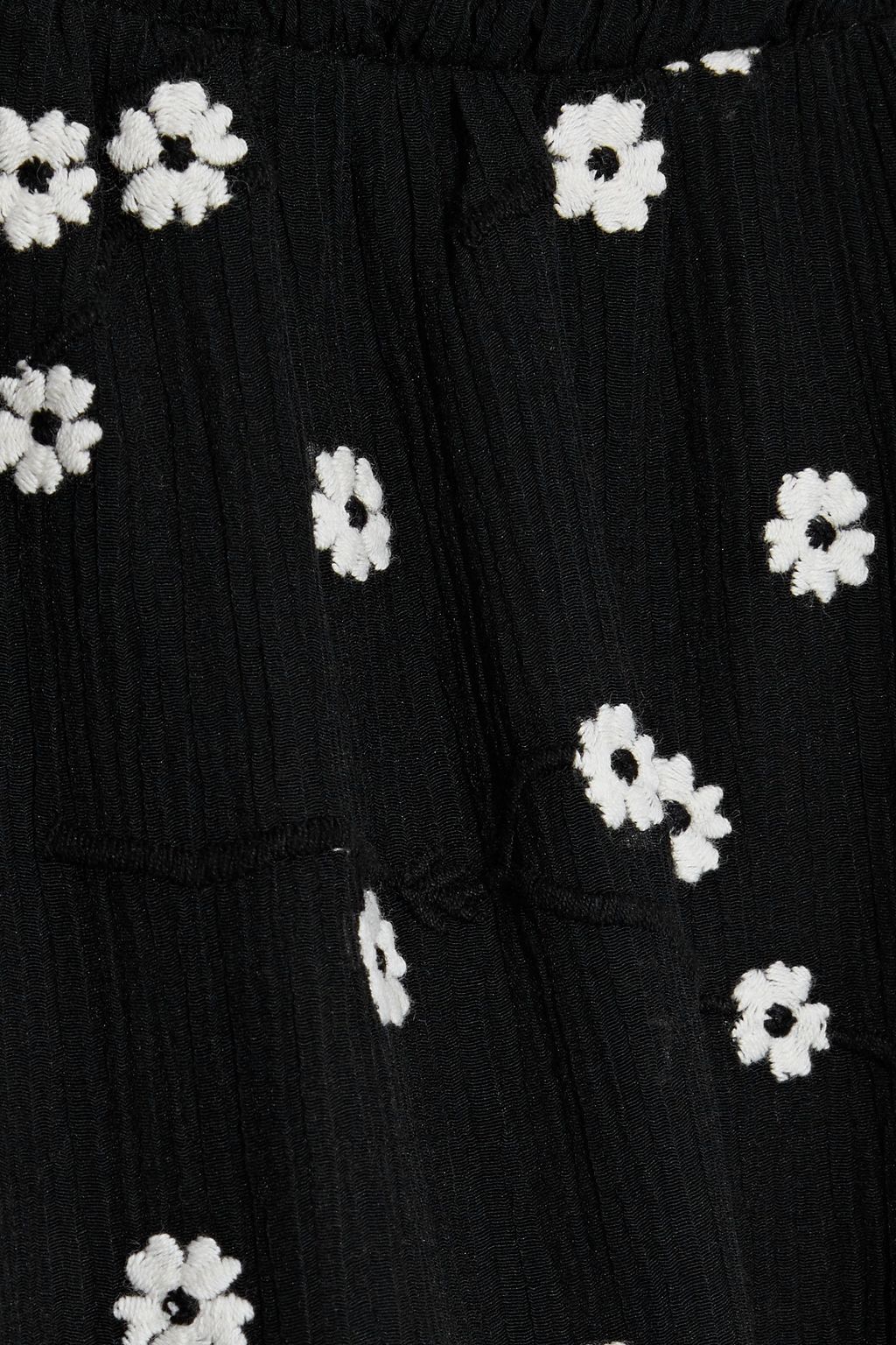 REBECCA TAYLOR Alessandra embroidered crinkled cotton and silk-blend mini dress