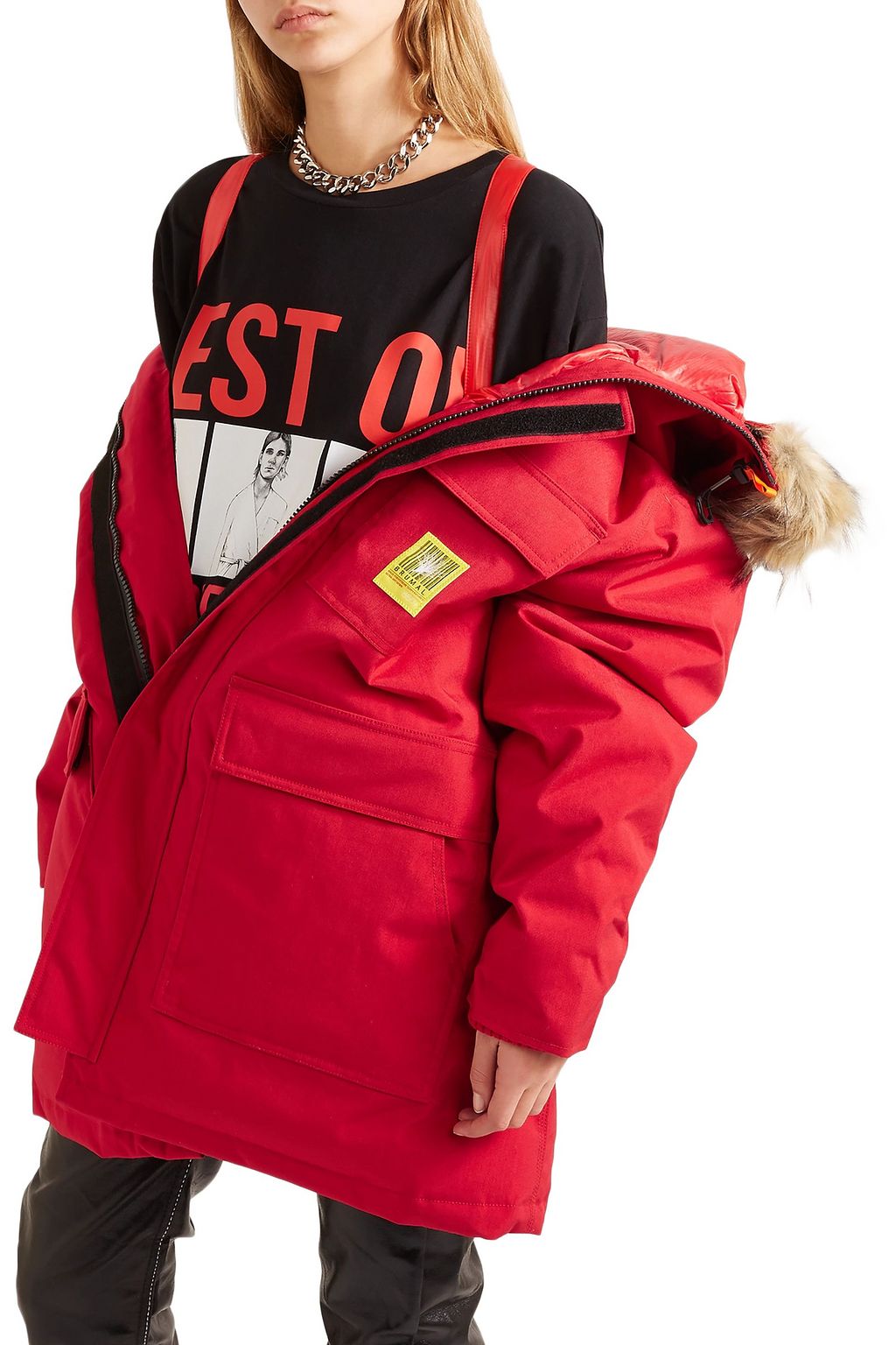 BRUMAL Leopard-print quilted shell hooded down parka
