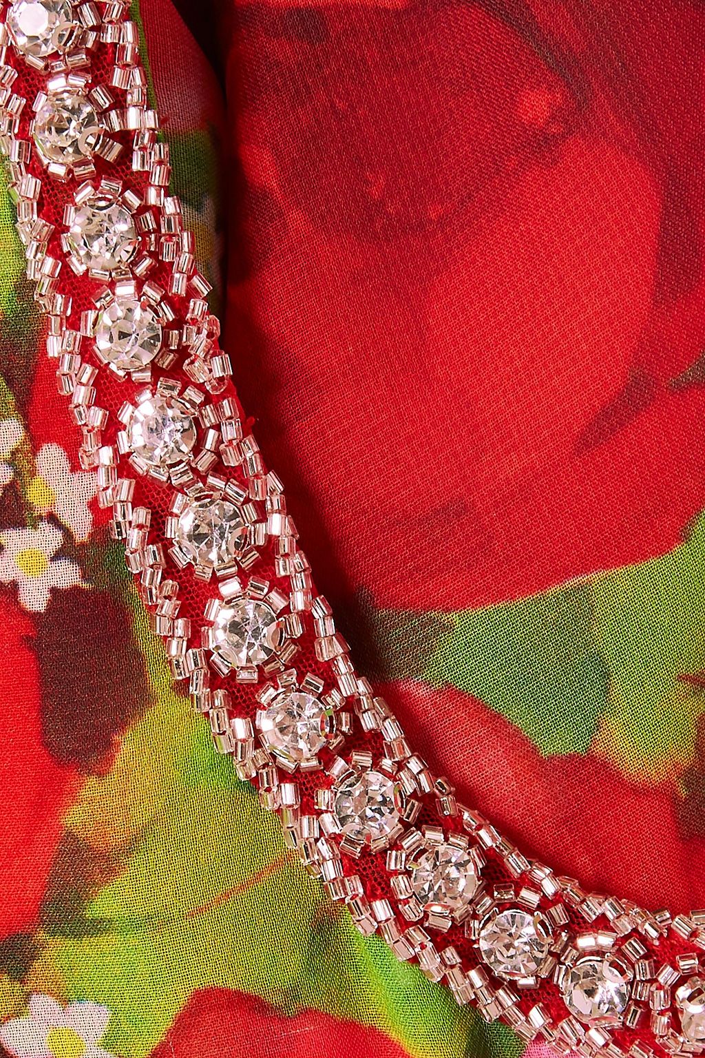 RICHARD QUINN Embellished floral-print georgette maxi dress