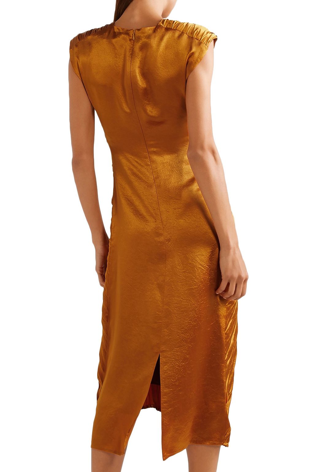 SIES MARJAN Nicole pleated satin midi dress