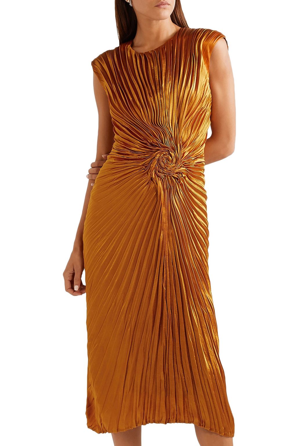 SIES MARJAN Nicole pleated satin midi dress