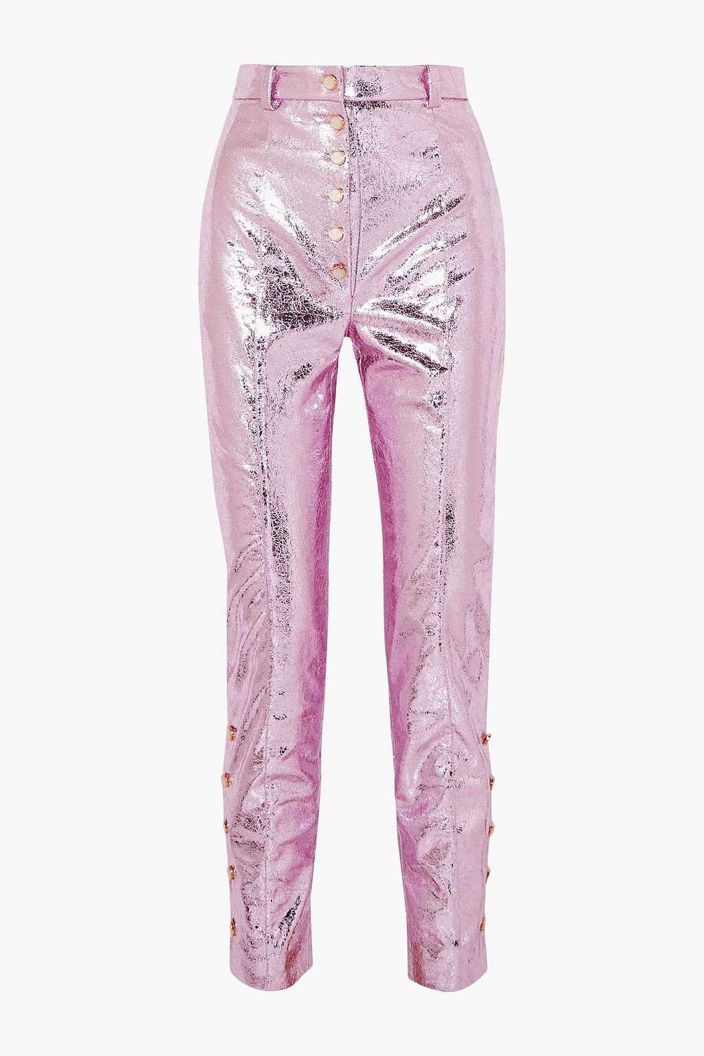 leather pink pants