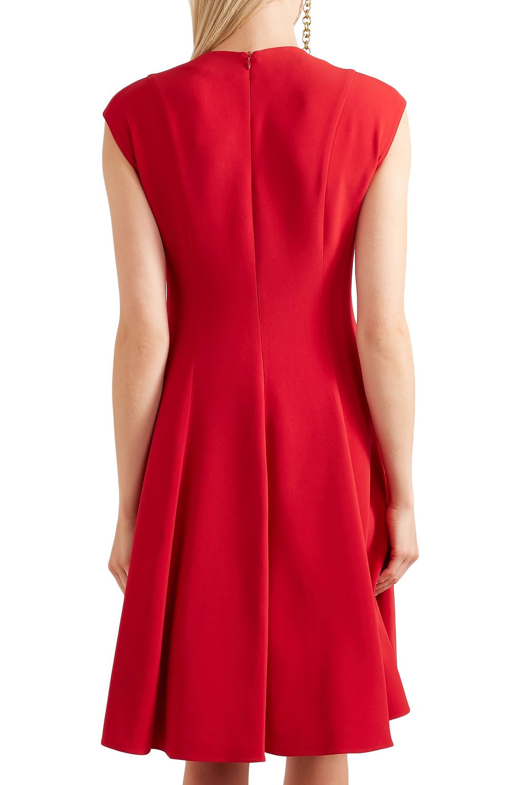 STELLA MCCARTNEY Paula lace-up pleated stretch-crepe dress