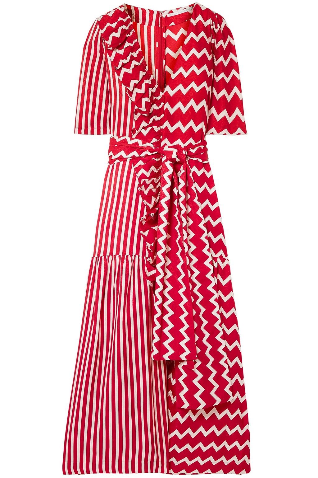 STELLA MCCARTNEY Ruffle-trimmed printed silk-moire maxi dress | Sale up ...