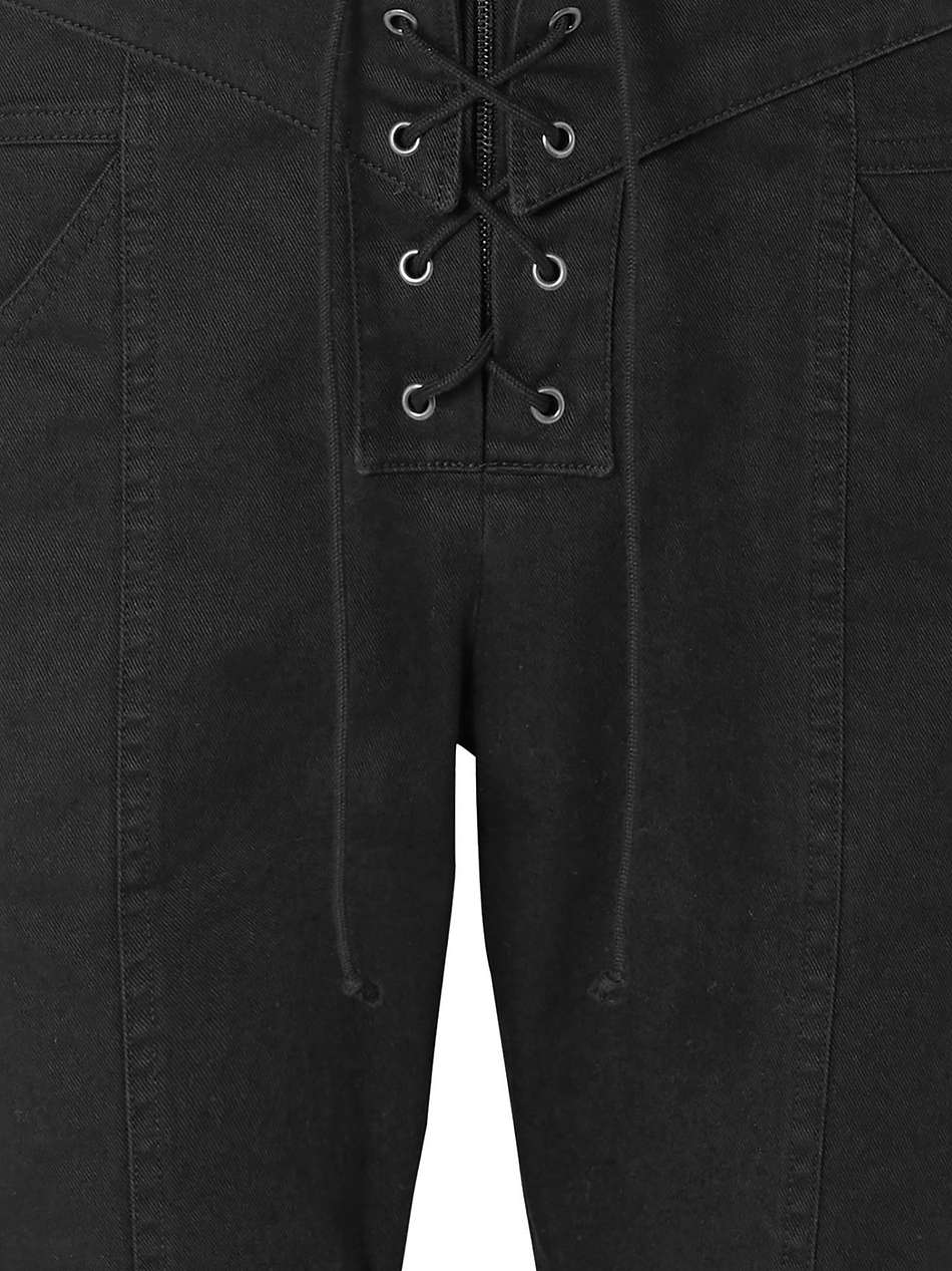 lace-up cotton and ramie-blend twill shorts