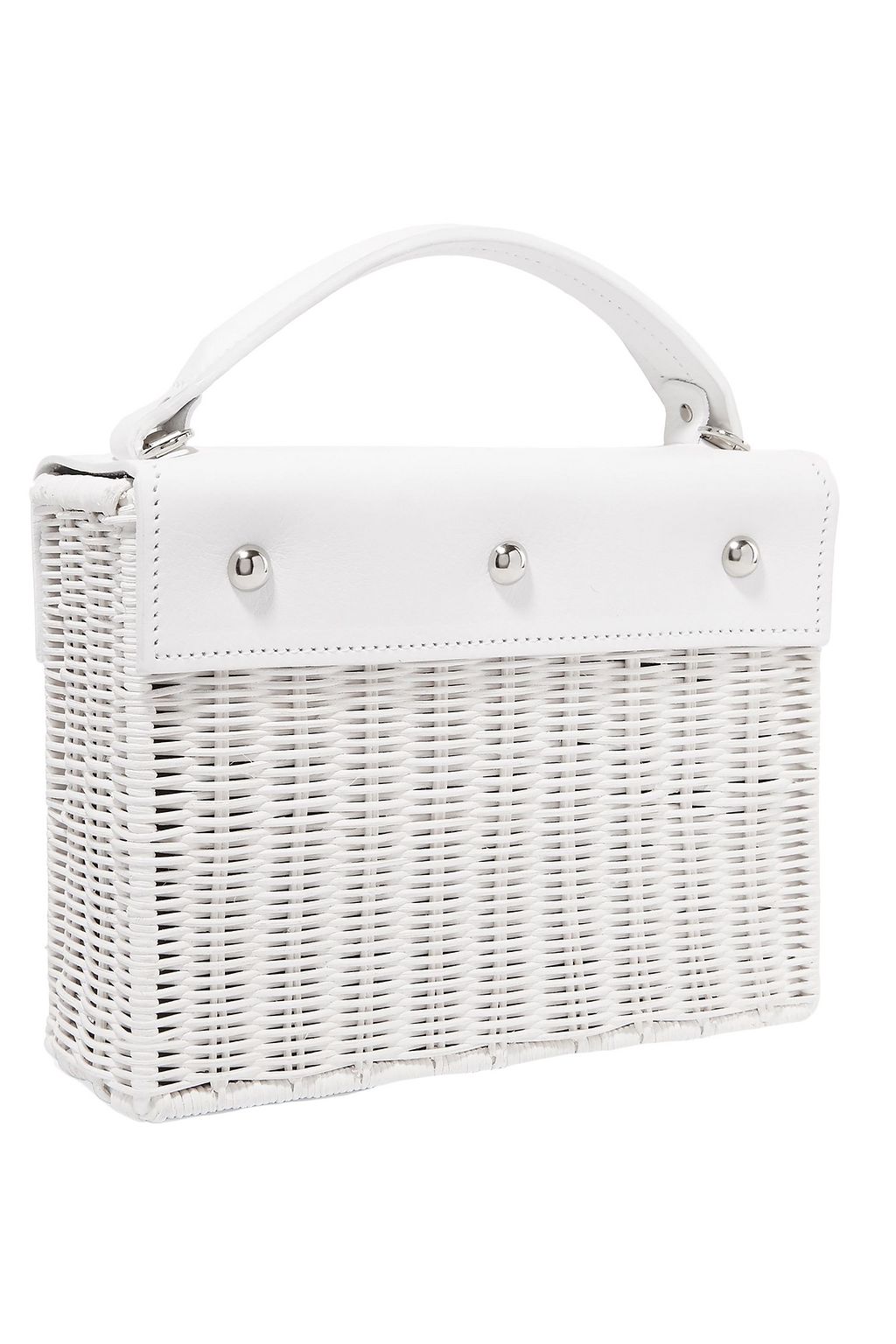 WICKER WINGS Kuai rattan and leather tote