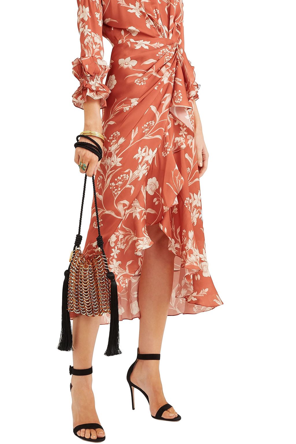 CAROLINA SANTO DOMINGO Luisella tasseled gold-tone, cord and resin shoulder bag