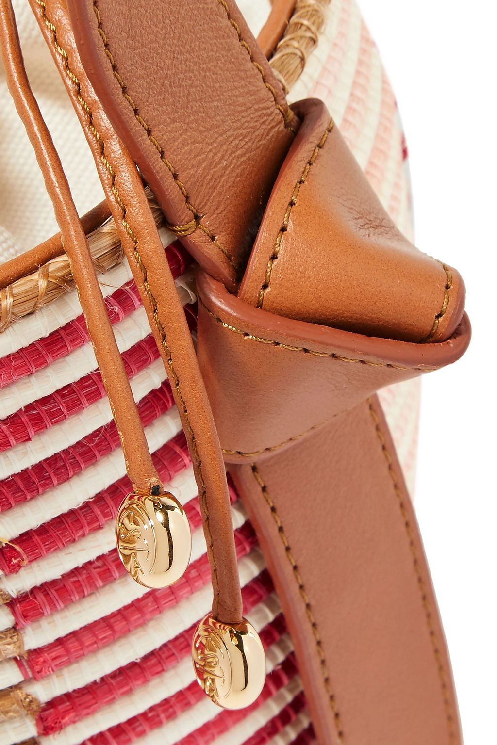CESTA COLLECTIVE Lunchpail leather-trimmed woven sisal bucket bag