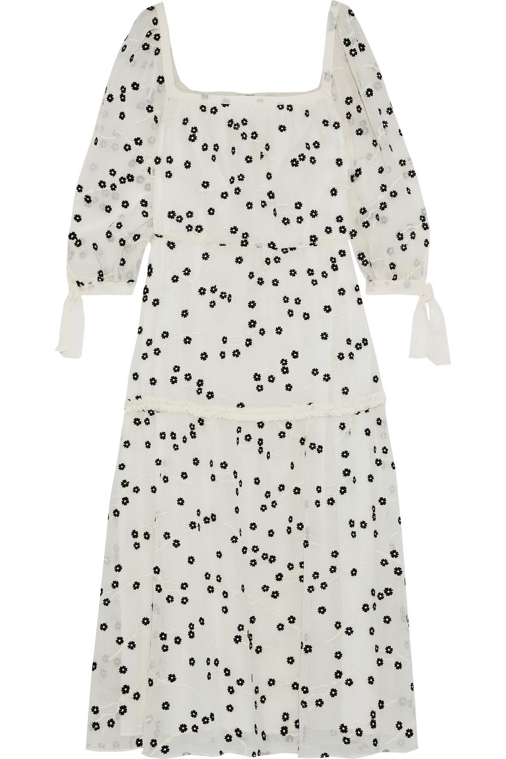 cream silk midi dress