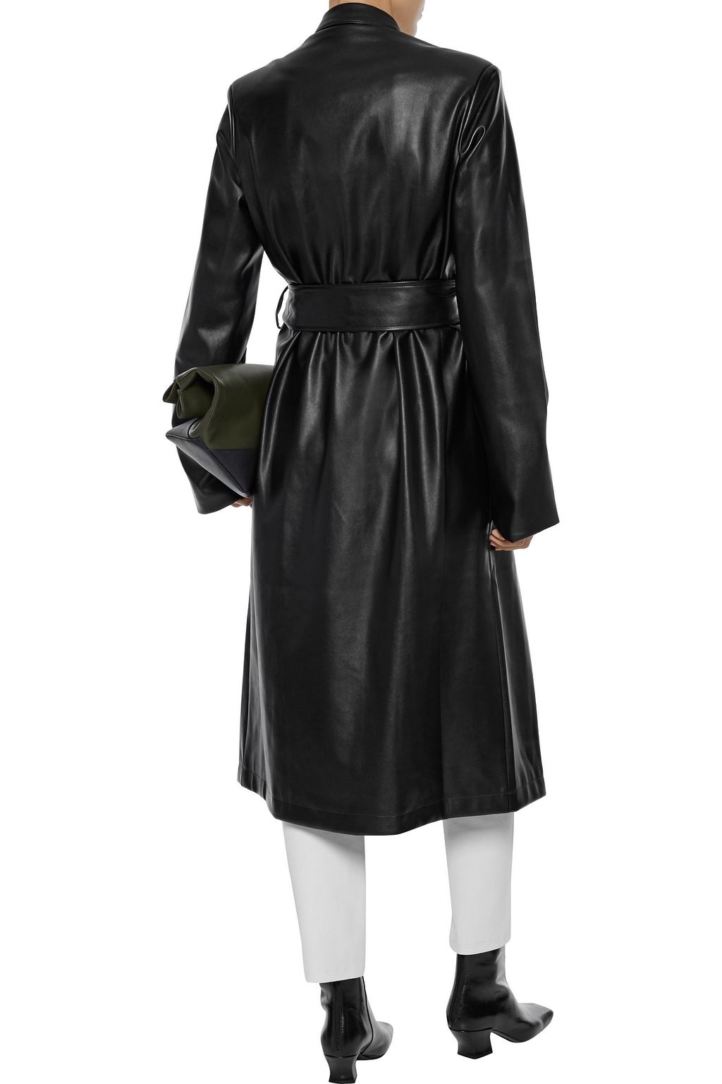 EACH X OTHER Belted faux leather coat
