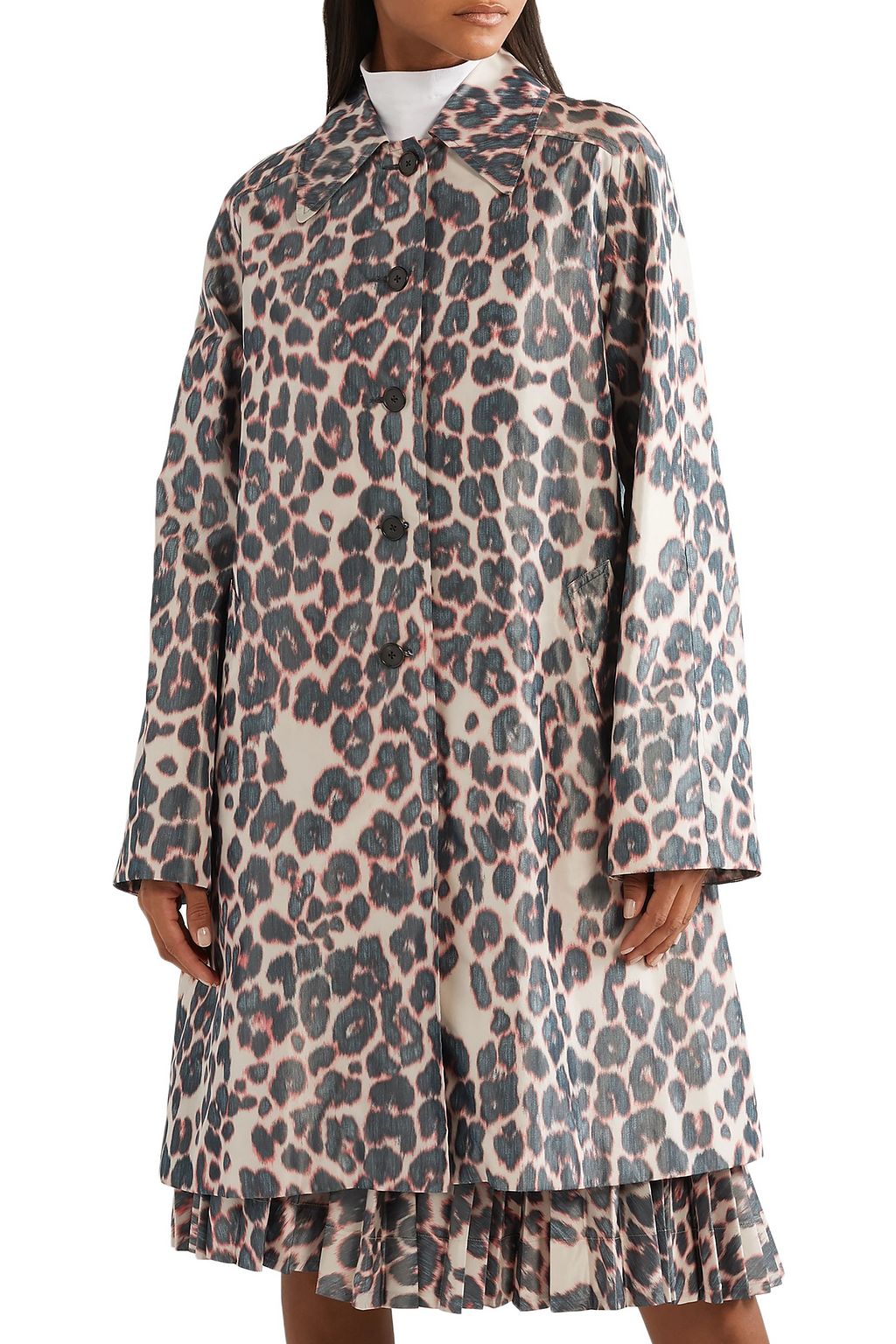 CALVIN KLEIN 205W39NYC Leopard-print taffeta coat