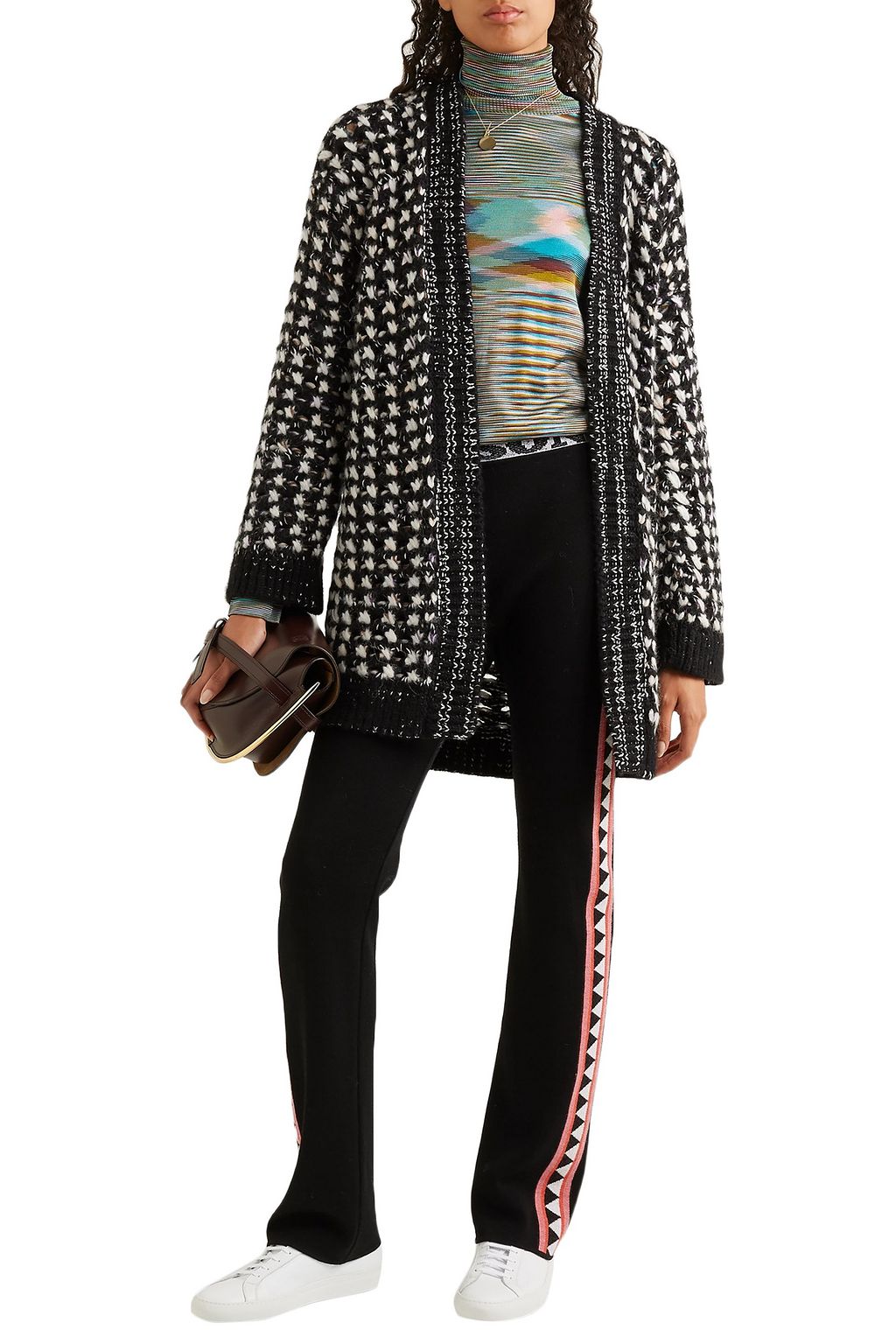 MISSONI Marled open-knit wool-blend cardigan
