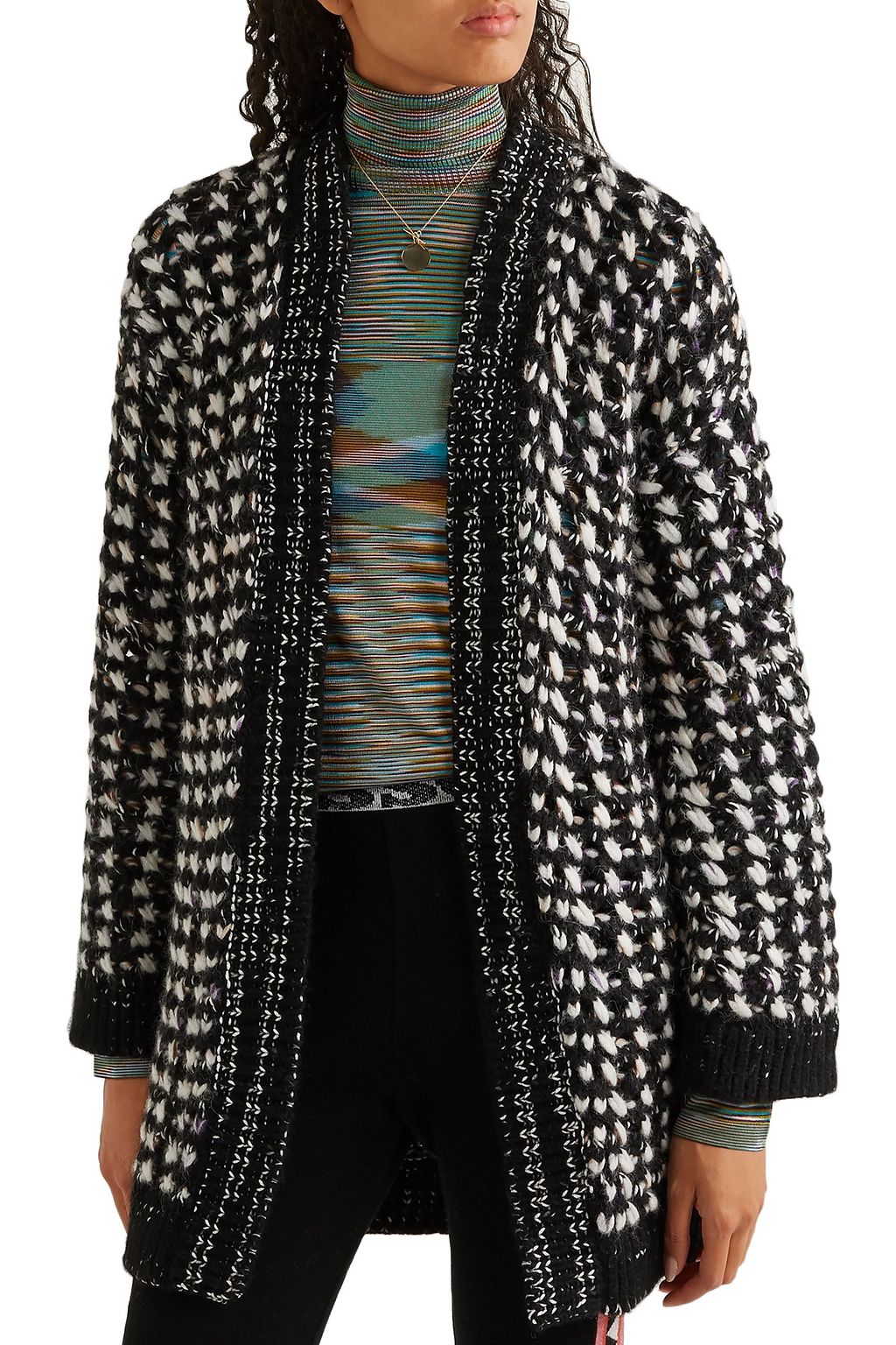 MISSONI Marled open-knit wool-blend cardigan