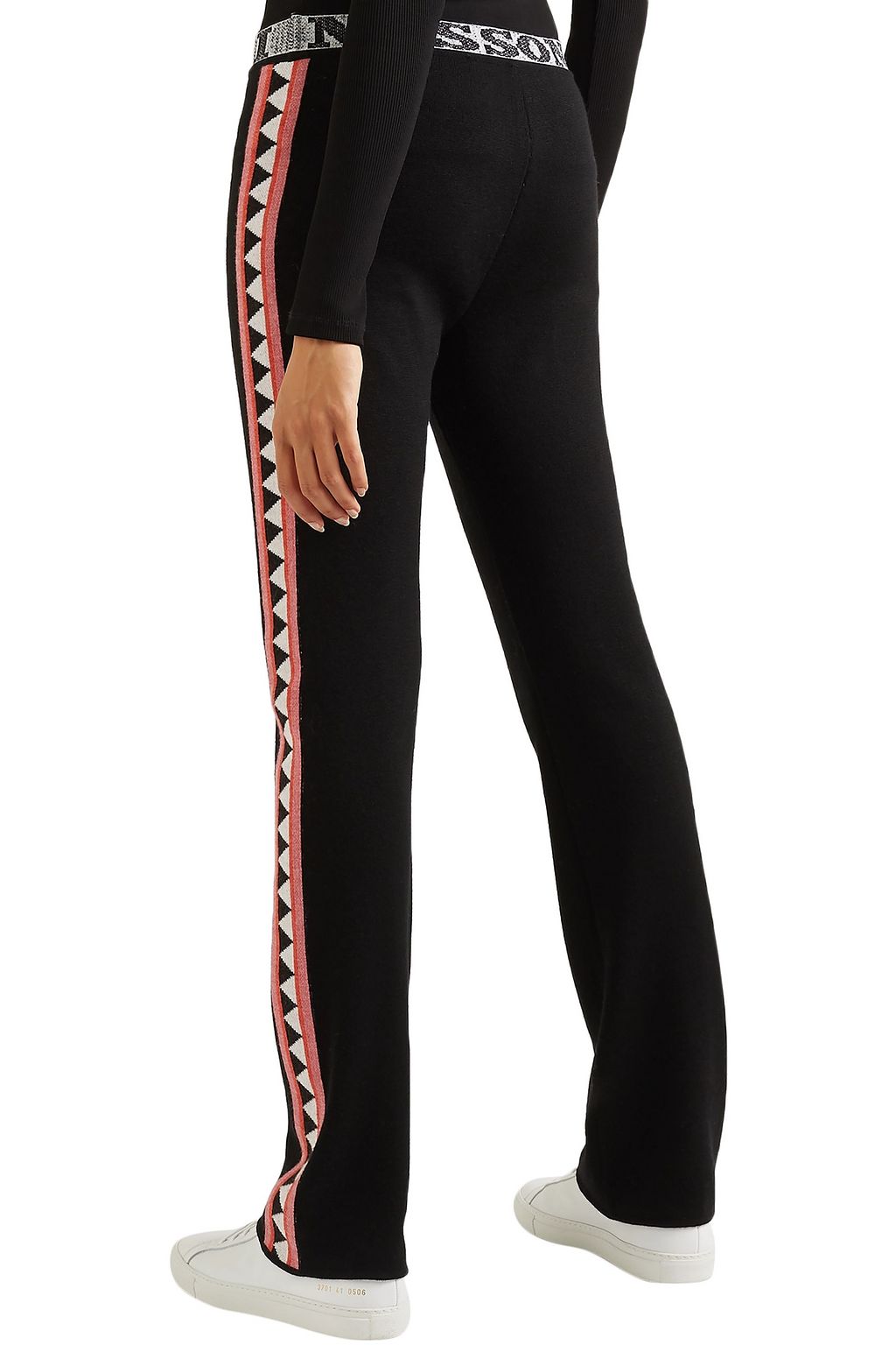 MISSONI Jacquard knit-trimmed wool-blend straight-leg pants