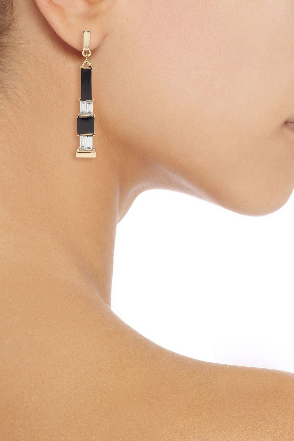 KENNETH JAY LANE Gold-plated crystal earrings