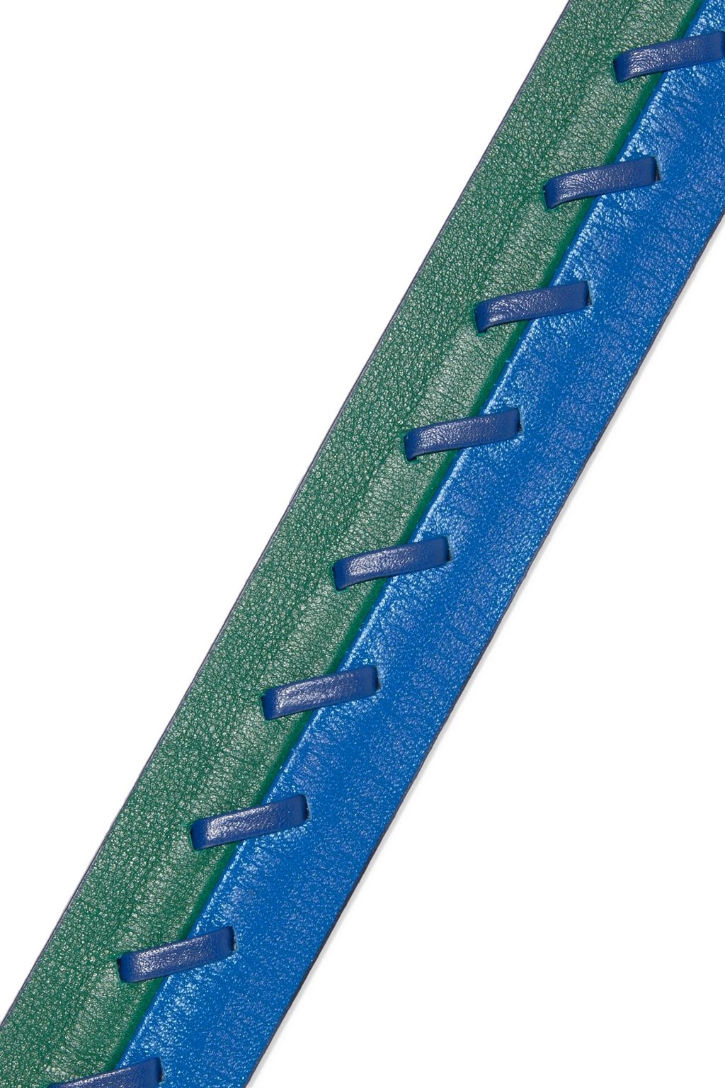 DIANE VON FURSTENBERG Whipstitched two-tone leather belt