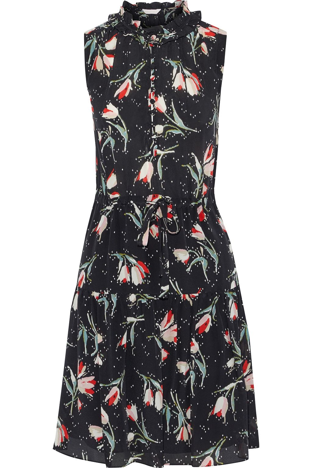 rebecca taylor black ruffle dress