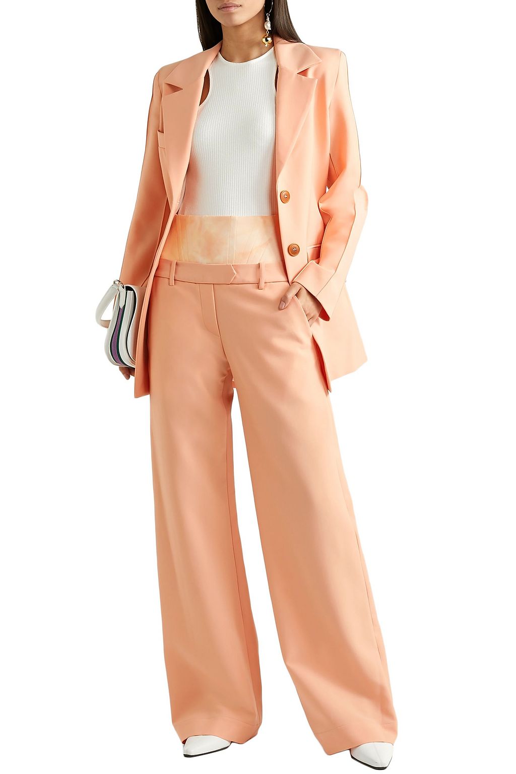 ELLERY Nude Descendant jersey-paneled cady bootcut pants