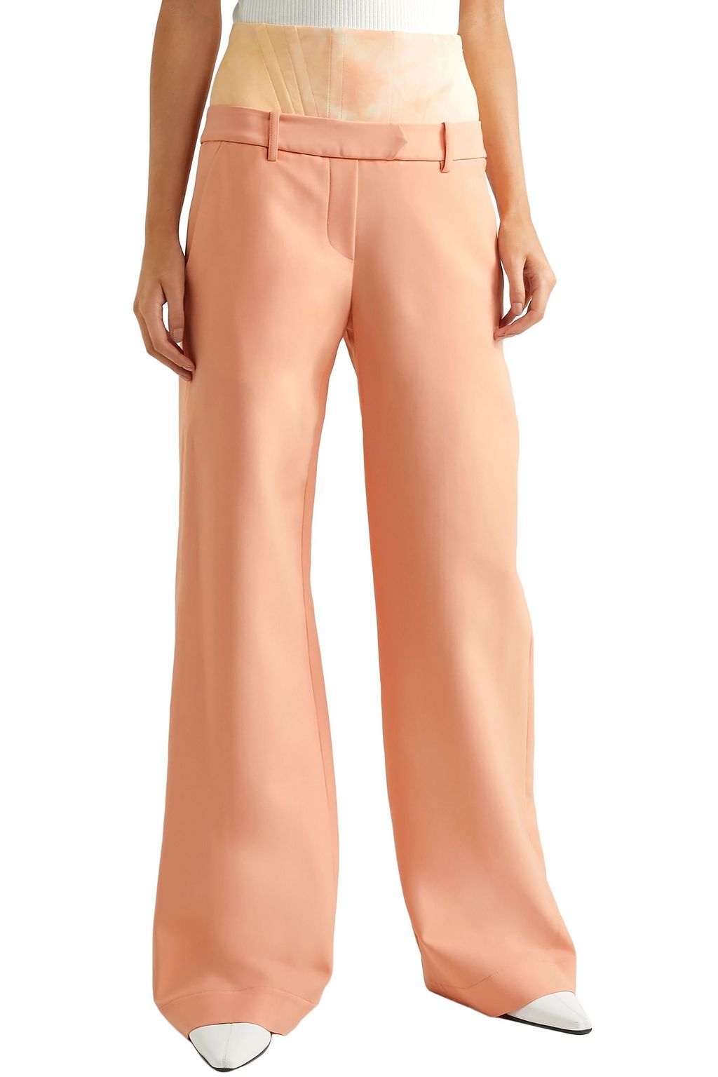 ELLERY Nude Descendant jersey-paneled cady bootcut pants