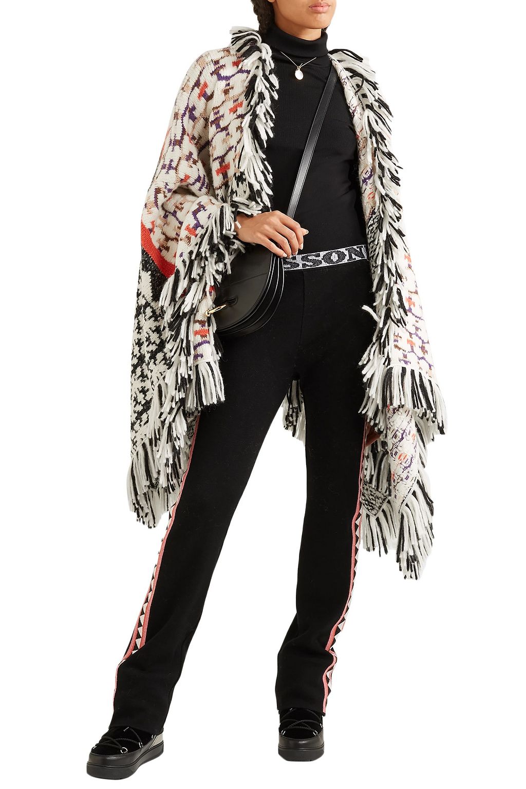 MISSONI Fringed jacquard-knit wrap