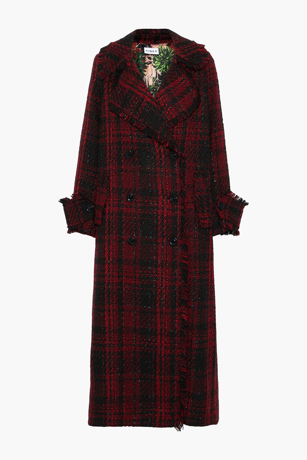 red tweed coat