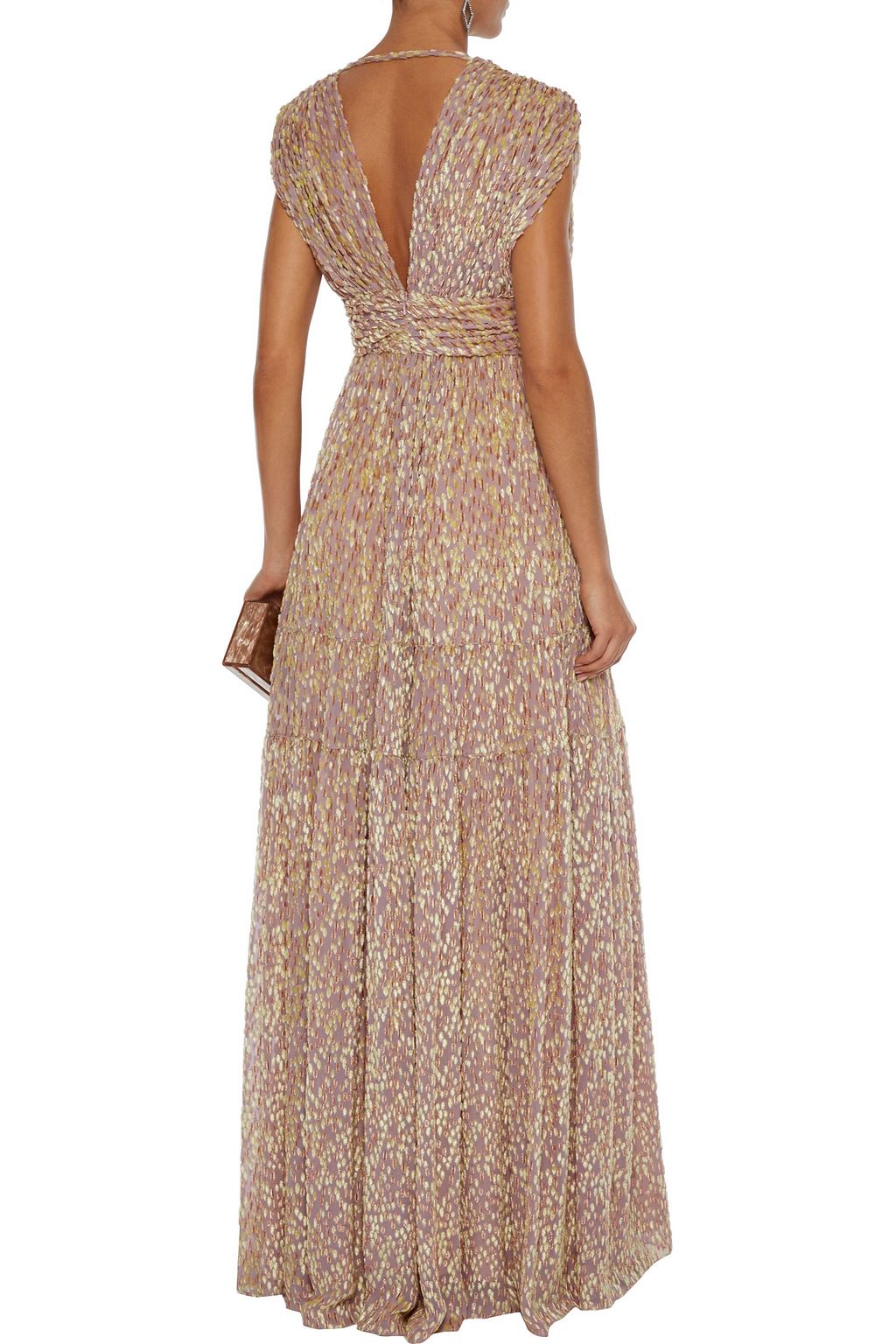 J.MENDEL Gathered devoré-chiffon gown