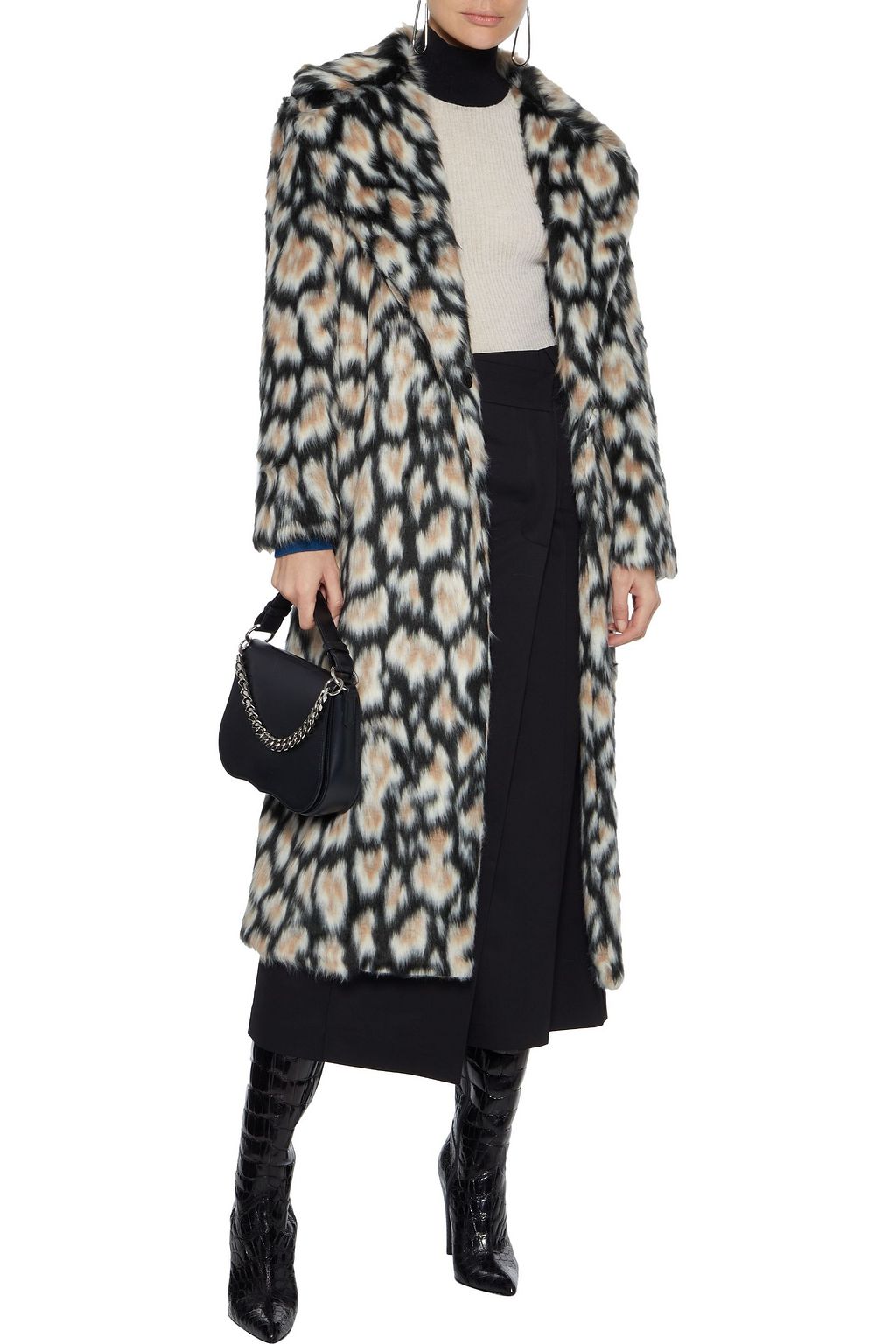 AINEA Leopard-print faux fur coat