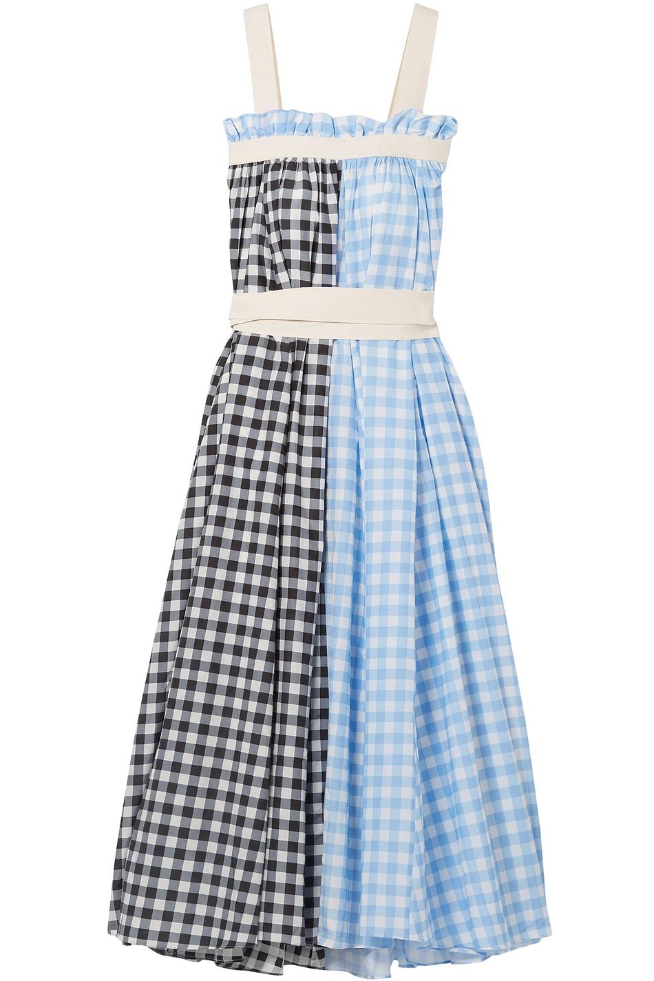 blue gingham maxi dress