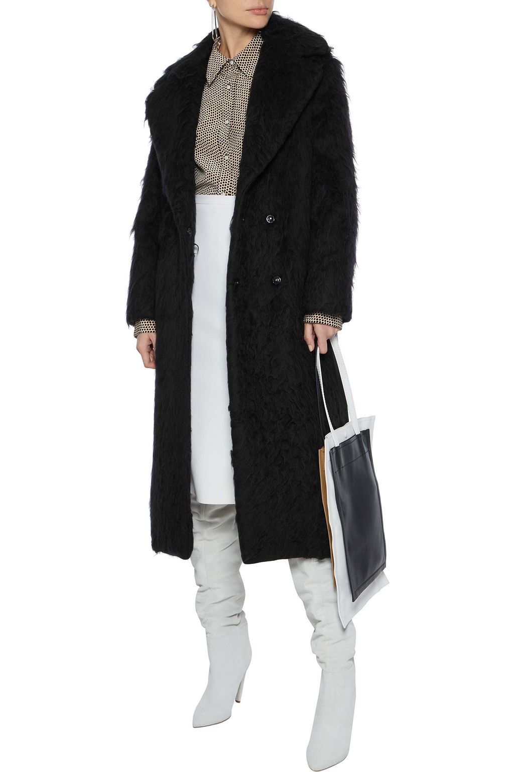 AINEA Brushed wool-blend coat