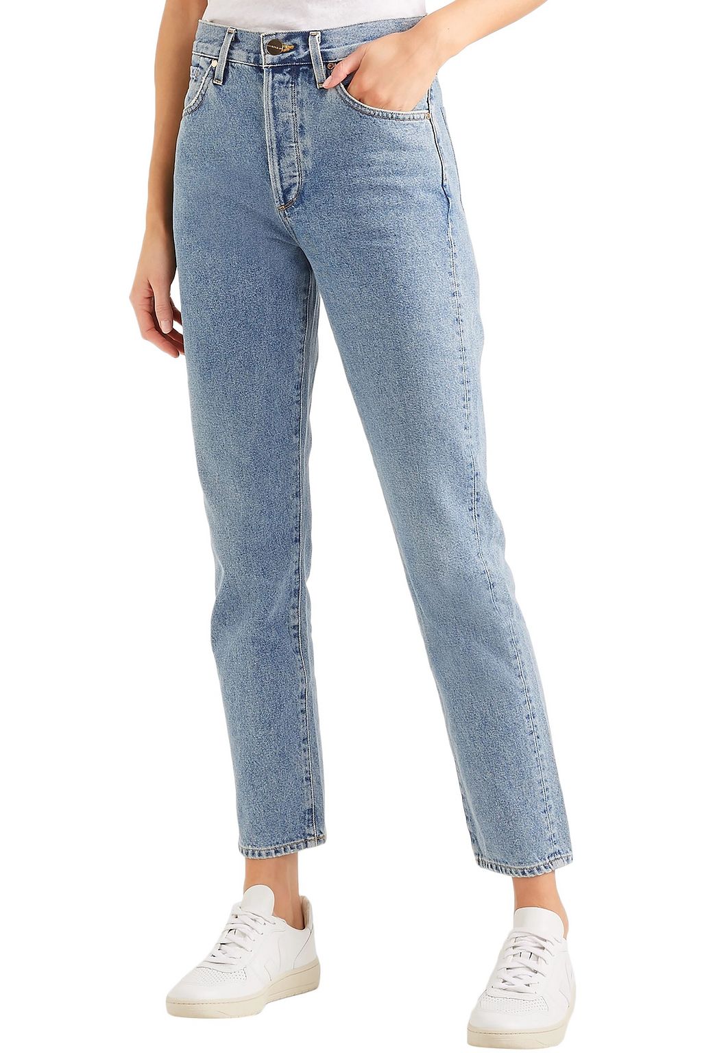 GOLDSIGN The Benefit cropped high-rise straight-leg jeans