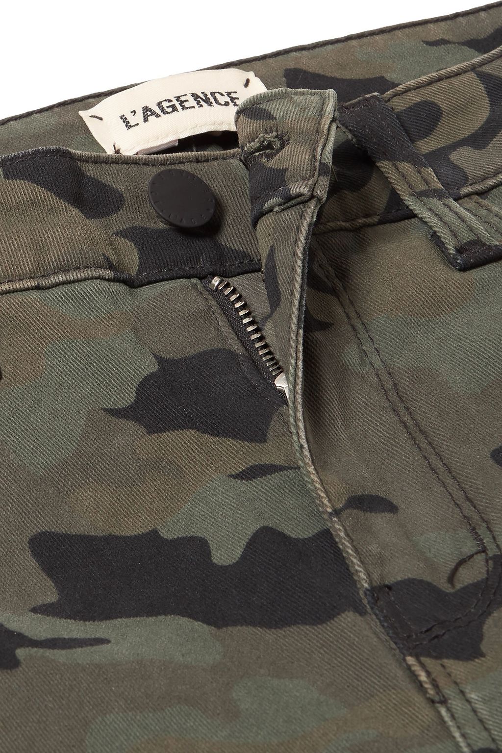 L'AGENCE Margot cropped camouflage-print high-rise skinny jeans