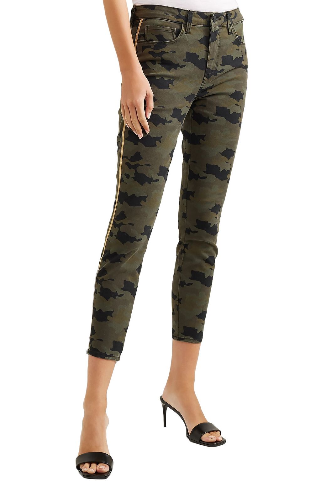L'AGENCE Margot cropped camouflage-print high-rise skinny jeans