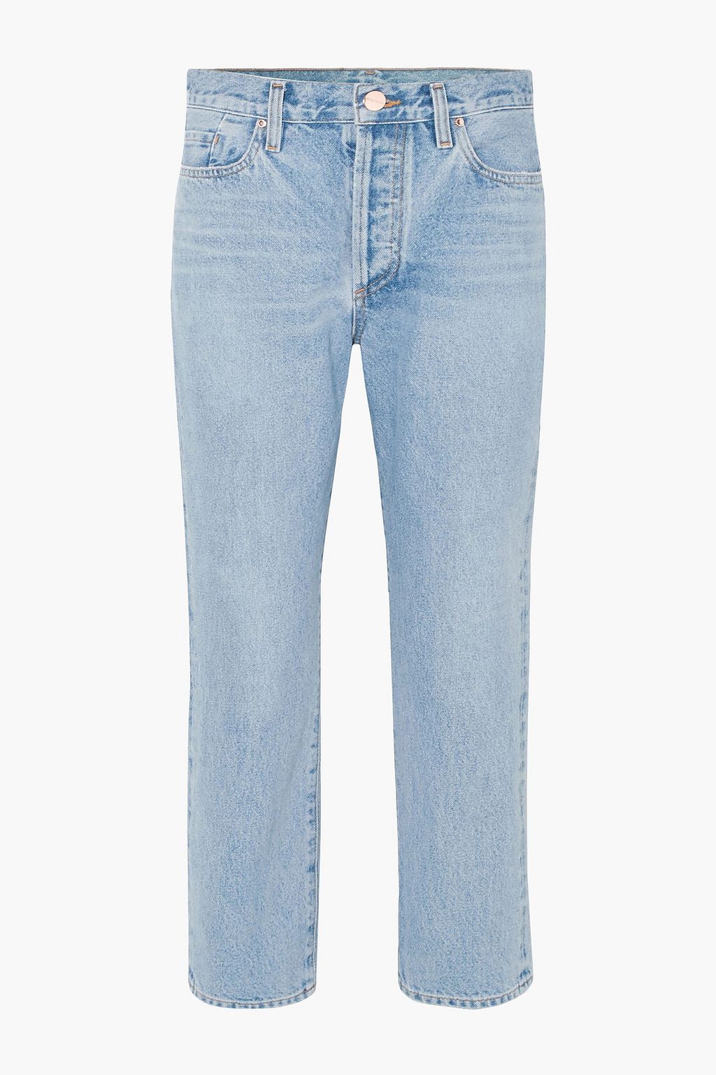 mid rise straight leg cropped jeans