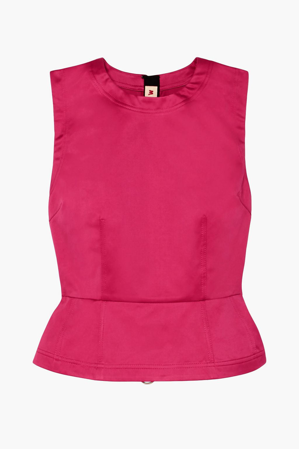 Fuchsia Cotton-sateen peplum top | Sale ...