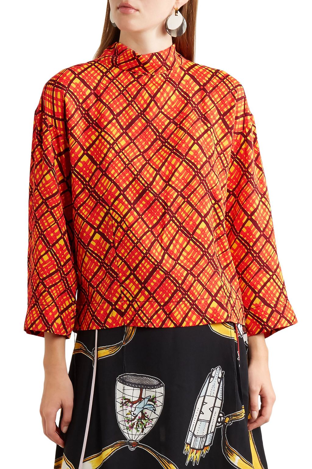 MARNI Printed crepe top