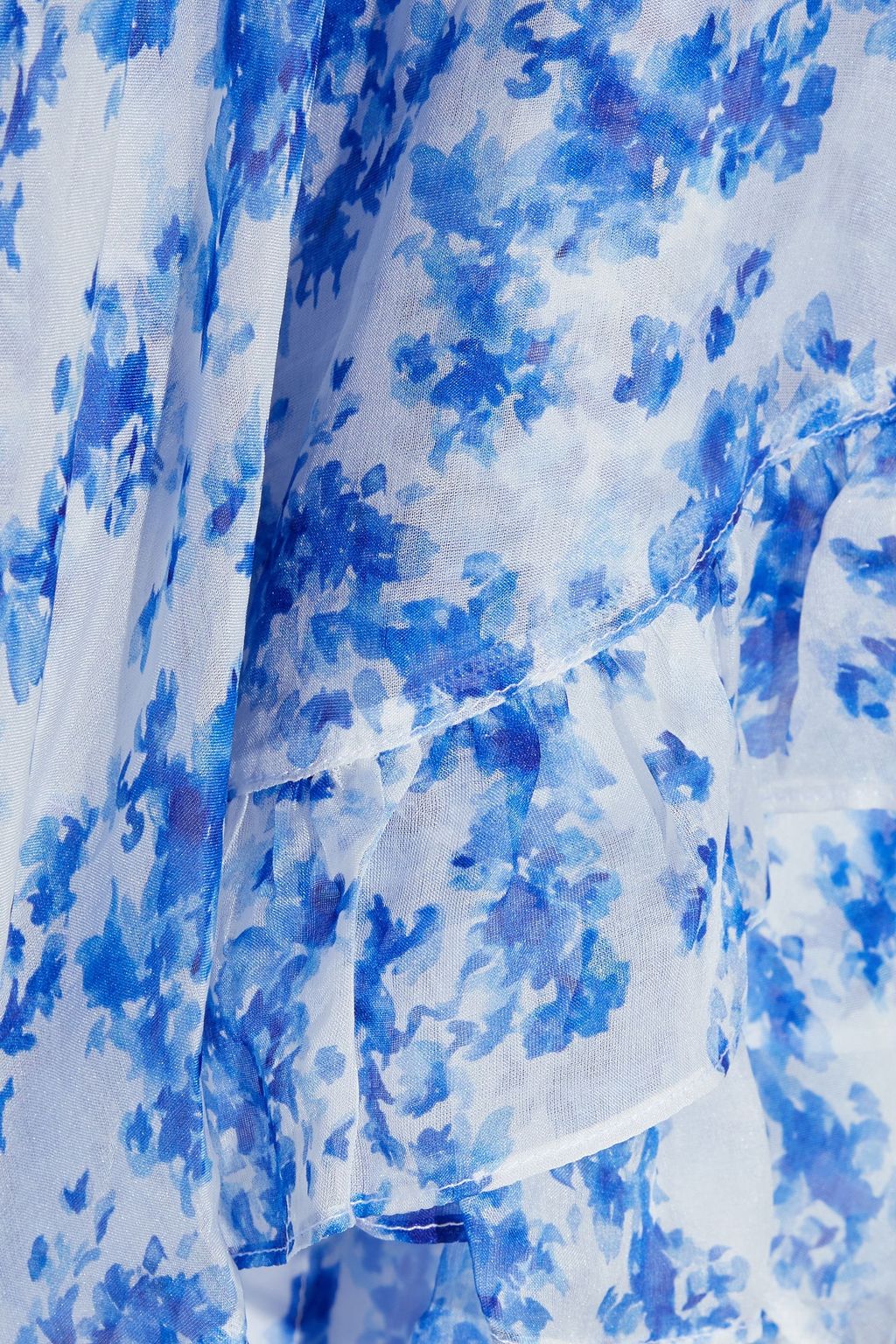CAROLINE CONSTAS Adelle ruffled floral-print silk-chiffon maxi skirt