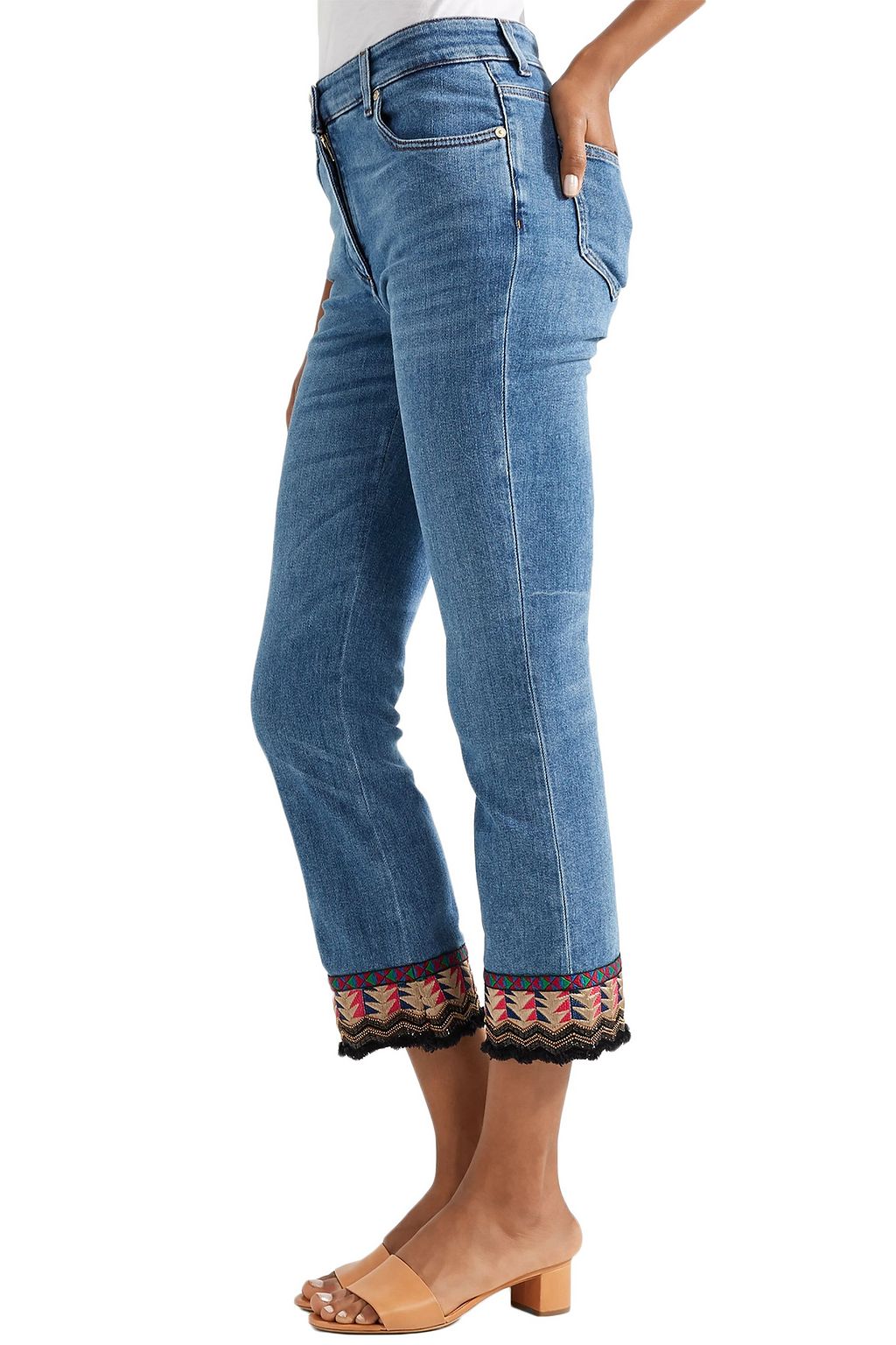 ETRO Embellished high-rise kick-flare jeans