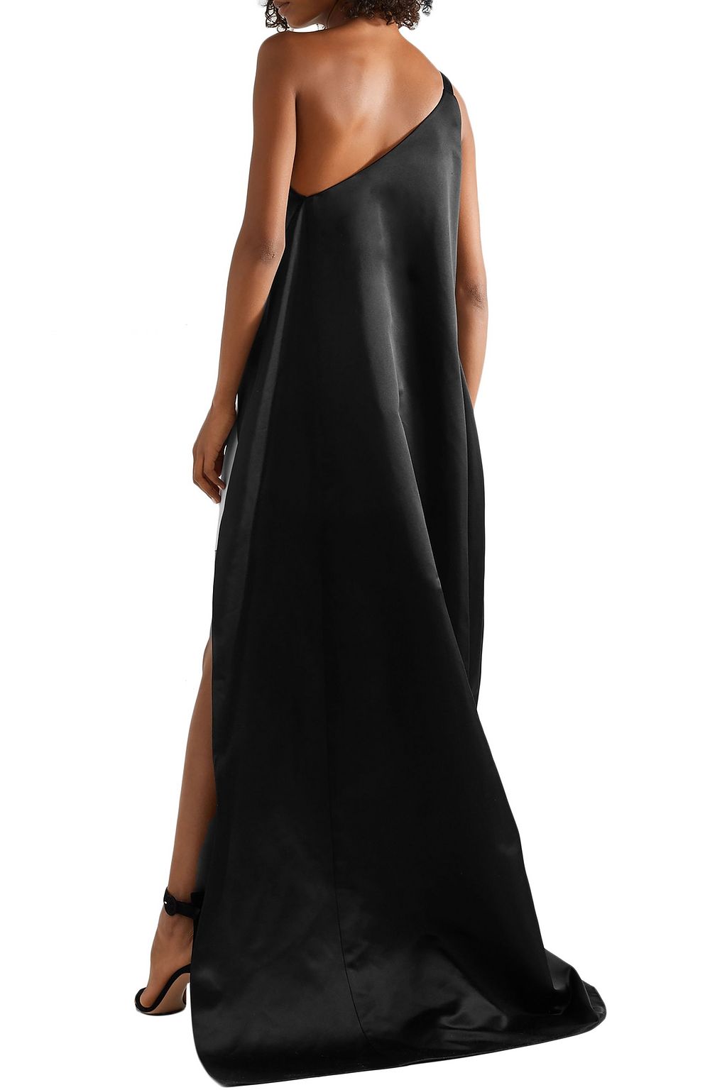 NARCISO RODRIGUEZ One-shoulder cape-effect silk duchesse-satin mini dress