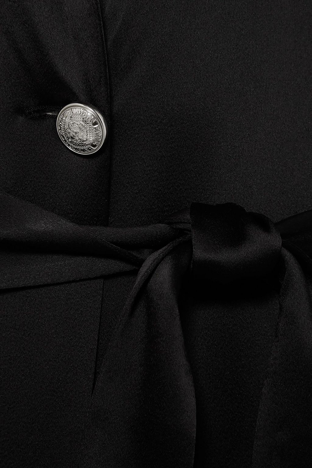 BALMAIN Belted satin coat