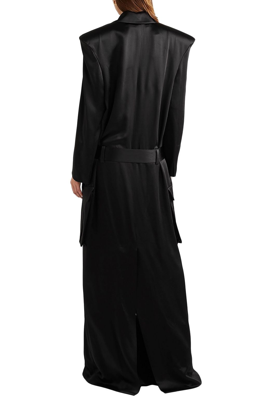 BALMAIN Belted satin coat