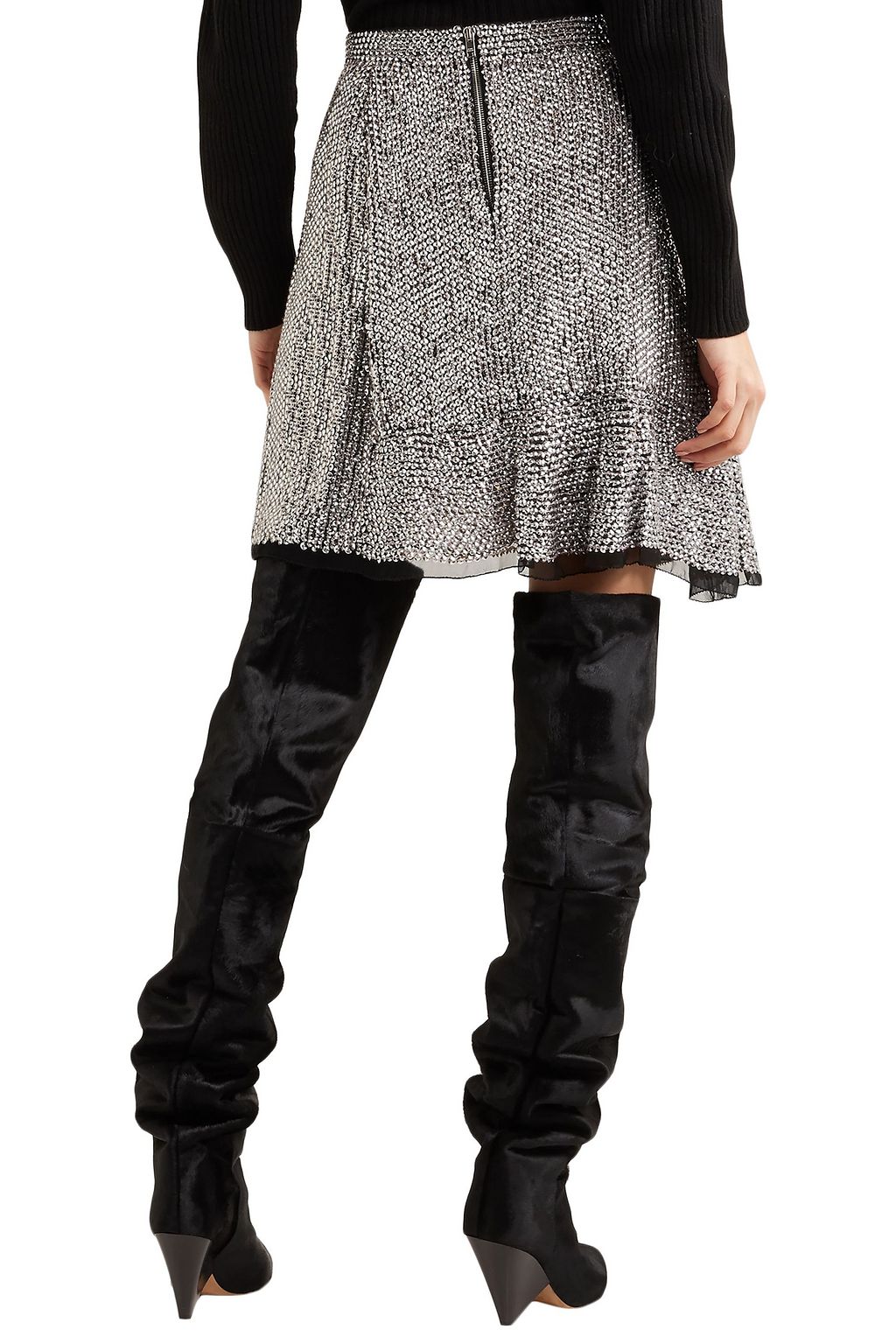 ISABEL MARANT Babylon asymmetric sequined chiffon mini skirt