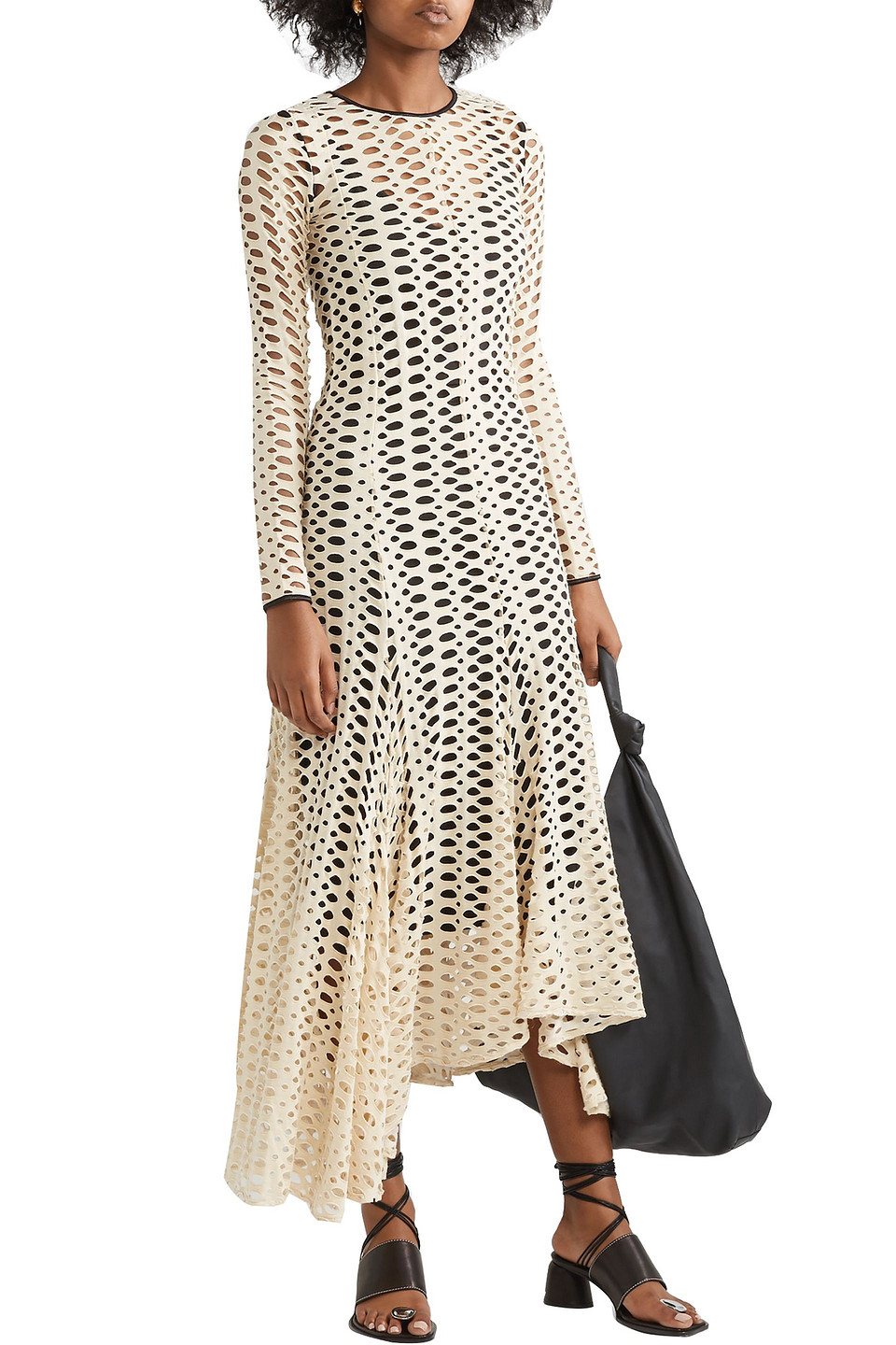 By Malene Birger Dry Desert Asymmetric Cutout Jersey Maxi Dress In Neutrals