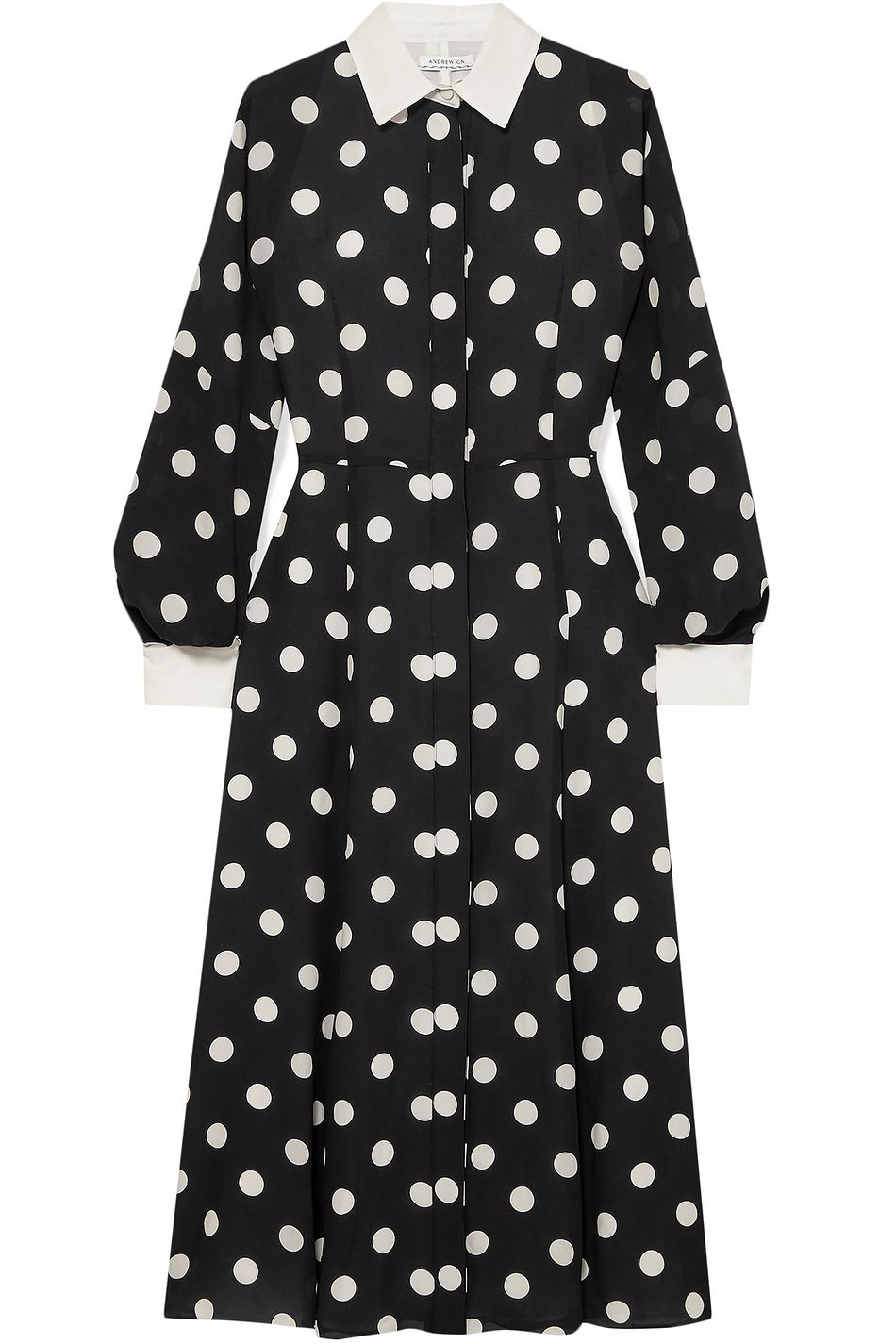 polka dot midi shirt dress