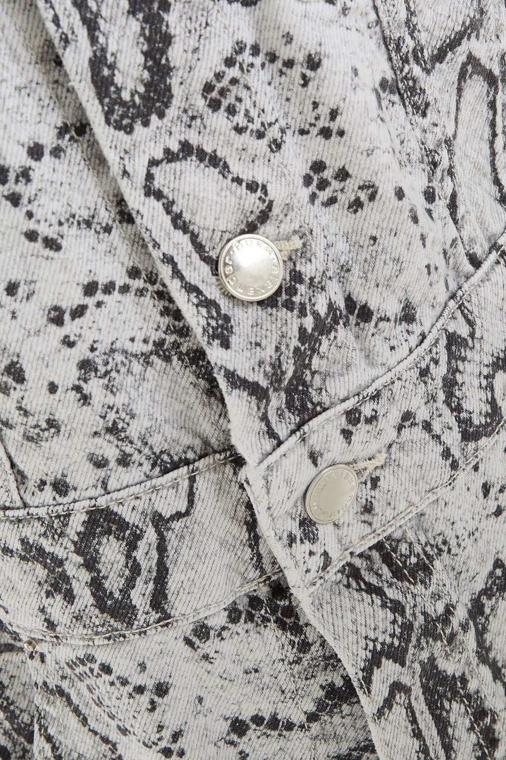 ALEXANDER WANG Snake-print denim trench coat